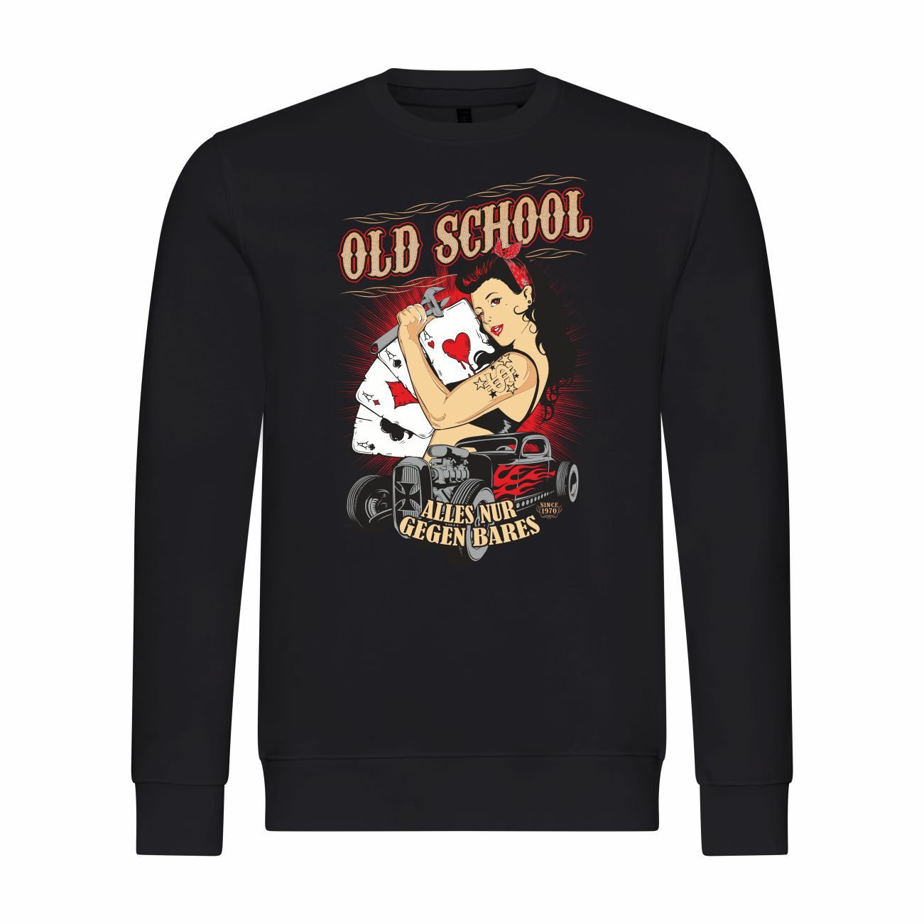 Rundhalspullover Herren Pullover Old School alles nur gegen Bares