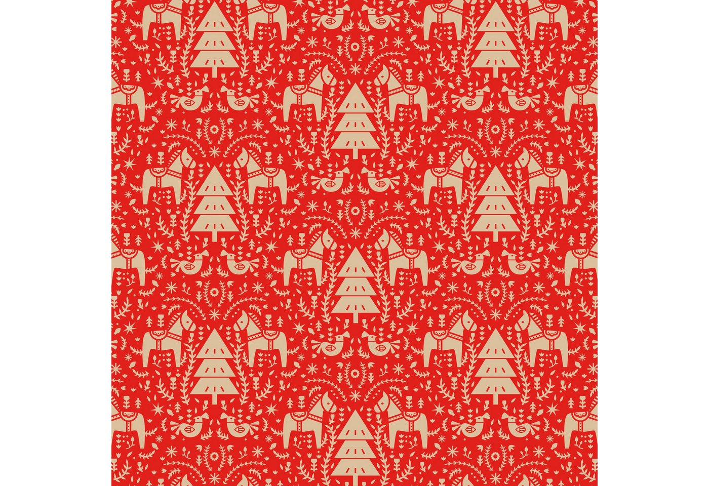 Thumbnail - CLAIREFONTAINE Geschenkpapier Geschenkpapierrolle Kraft 50x0,70m, Weihnachtsmuster rot 223814C, Geschenkpapiere und Verp...