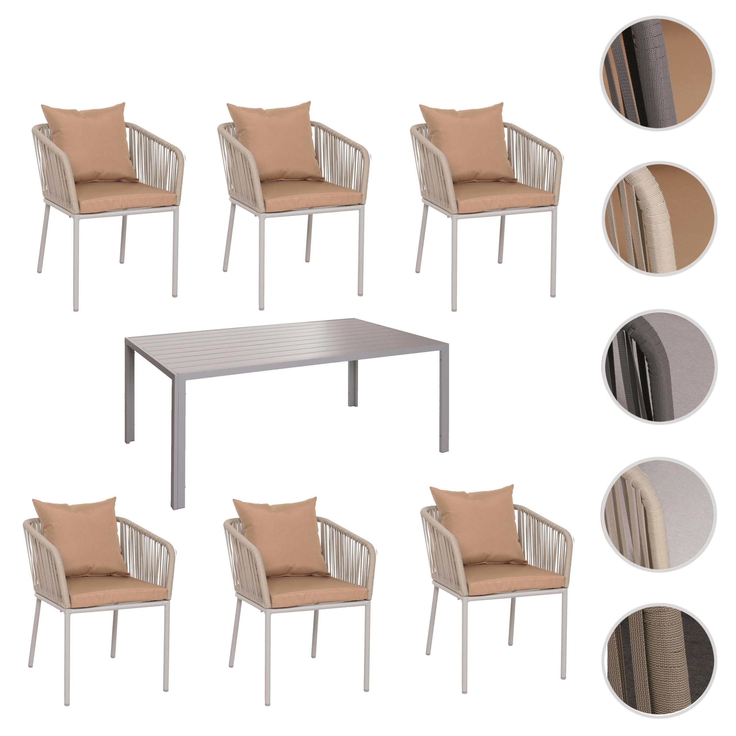 MCW Sitzgruppe MCW-N41-6, (Set, 7-tlg., 7-teilig), Inklusive Sitzkissen mit wasserabweisendem Bezug