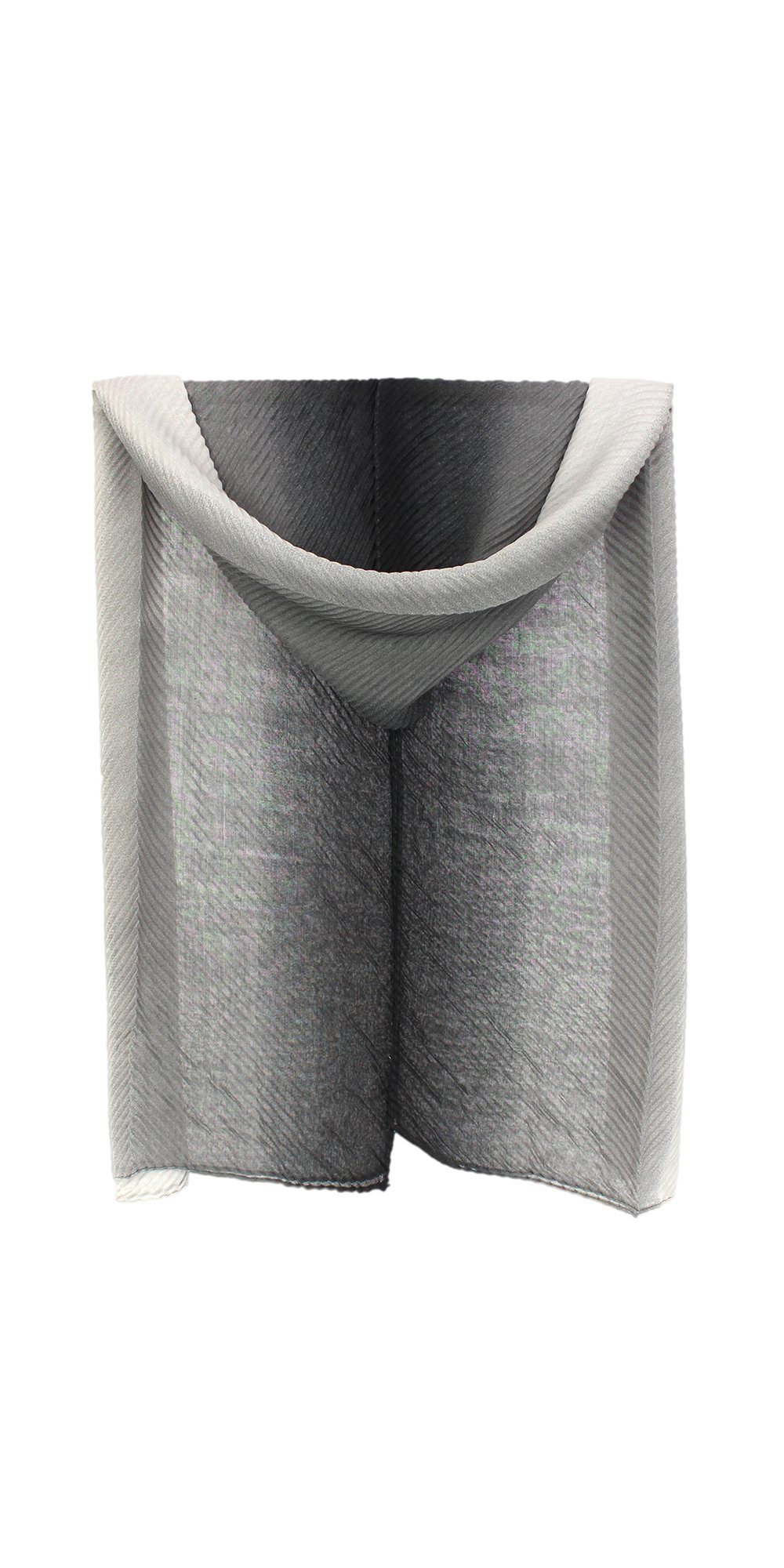 ZEBRO Modeschal Plisseeschal verlaufenden Farben schwarz mit