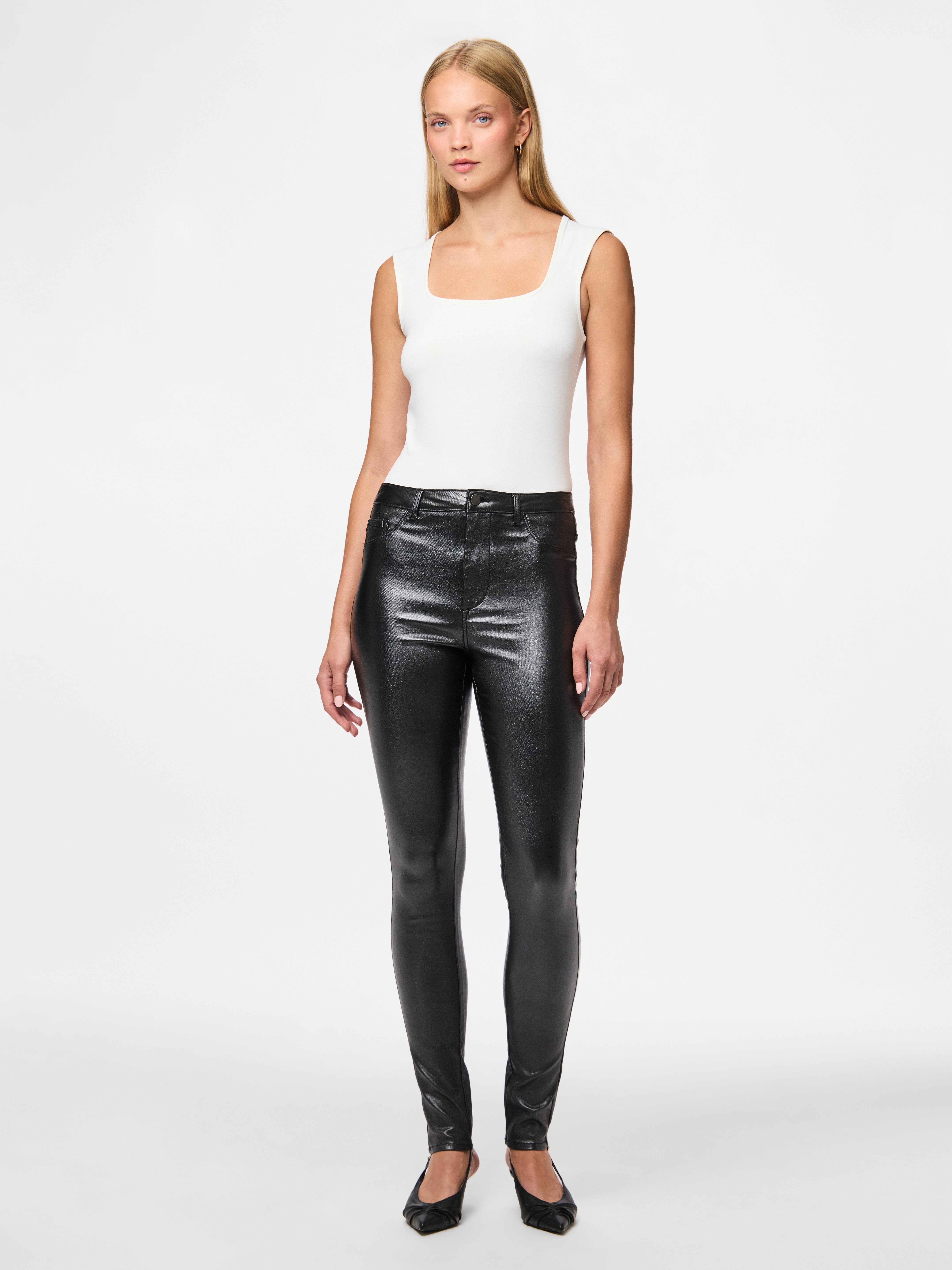 pieces Jeggings PCHIGHSKIN WEAR GLITTER JEGGINGS NOOS BC mit Glitzer-Effekt