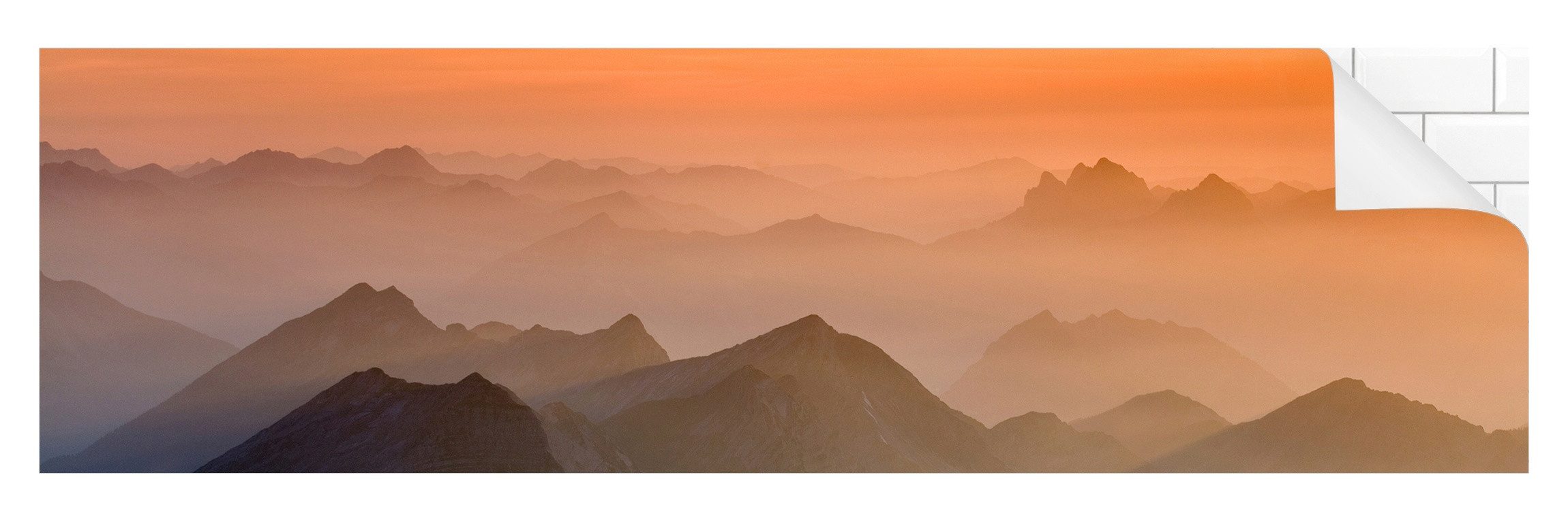 Bilderdepot24 Küchenrückwand selbstklebend orange Wald Motiv, (1-tlg., Nischenrückwand - für Fliesenspiegel ohne Bohren - glänzend), Nischenrückwand fugenlos Wandpaneel Küche Herd