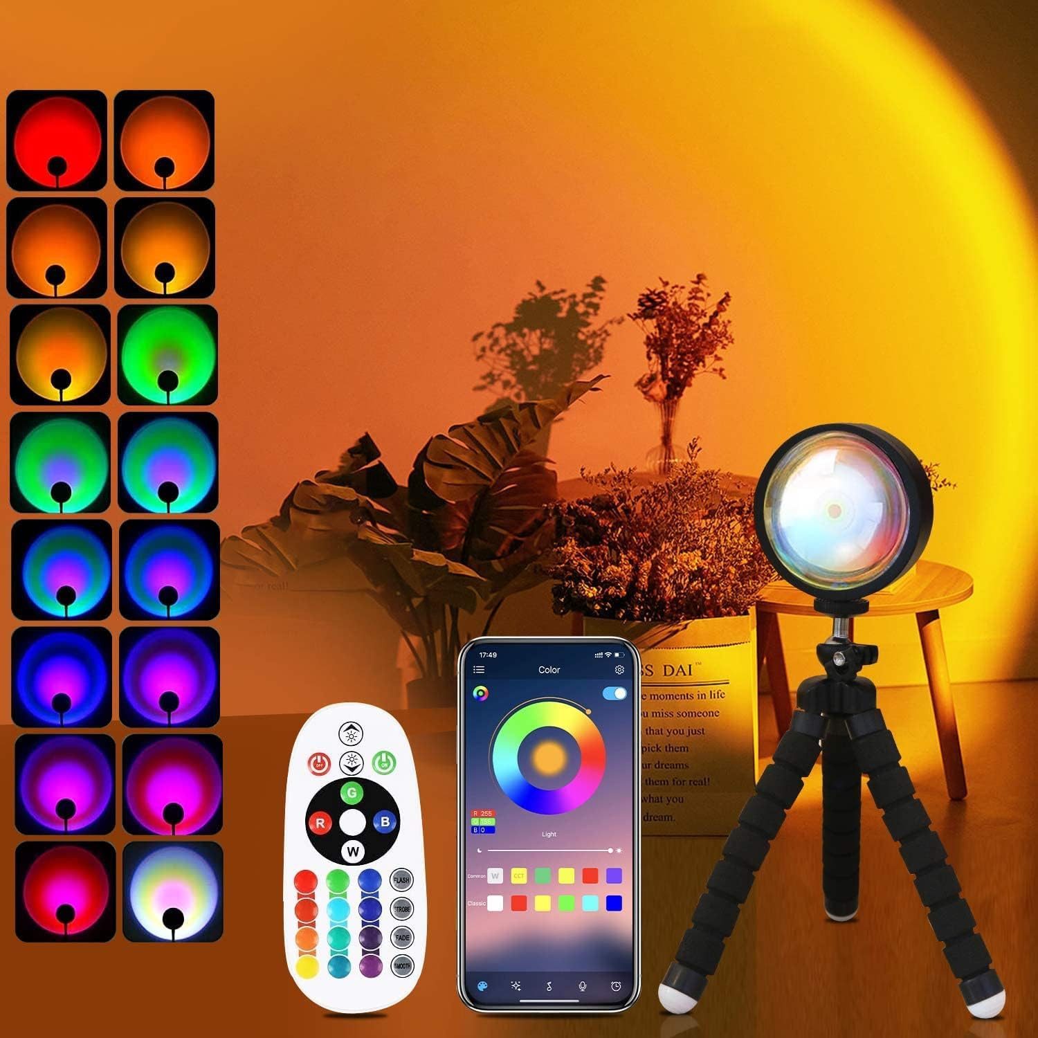 FELIXLEO LED-Sternenhimmel Sunset Lampe RGB LED Projektor Nachtlicht Dimmbar