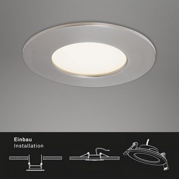 Briloner Leuchten LED Einbauleuchte 7282-032, LED fest verbaut, Warmweiß, matt-nickel, LED, Einbaustrahler, Einbauspot