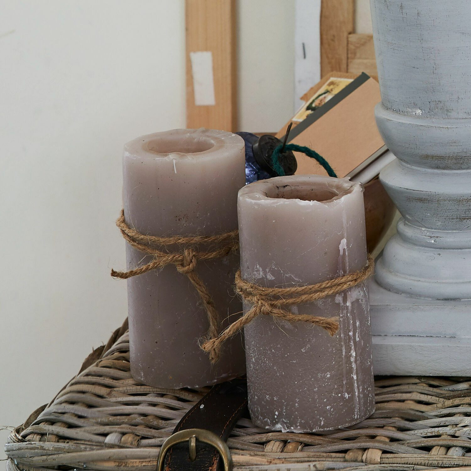 Mirabeau Stumpenkerze Kerze 4er Set Braga taupe (4er Set, 4er Set), none