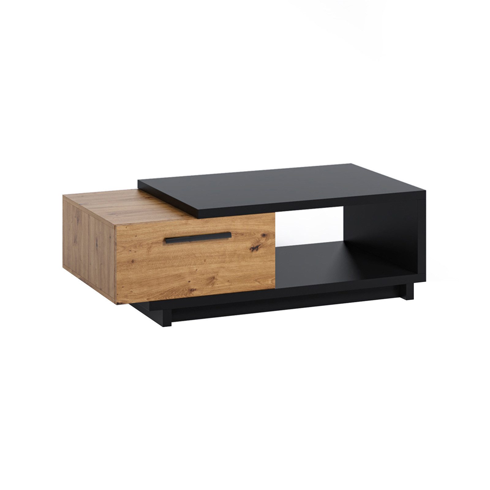 HAUSELEMENT Couchtisch INES IN-03, Wohnzimmertisch 2 Schubladen 120 cm Beistelltisch Kaffeetisch Loft