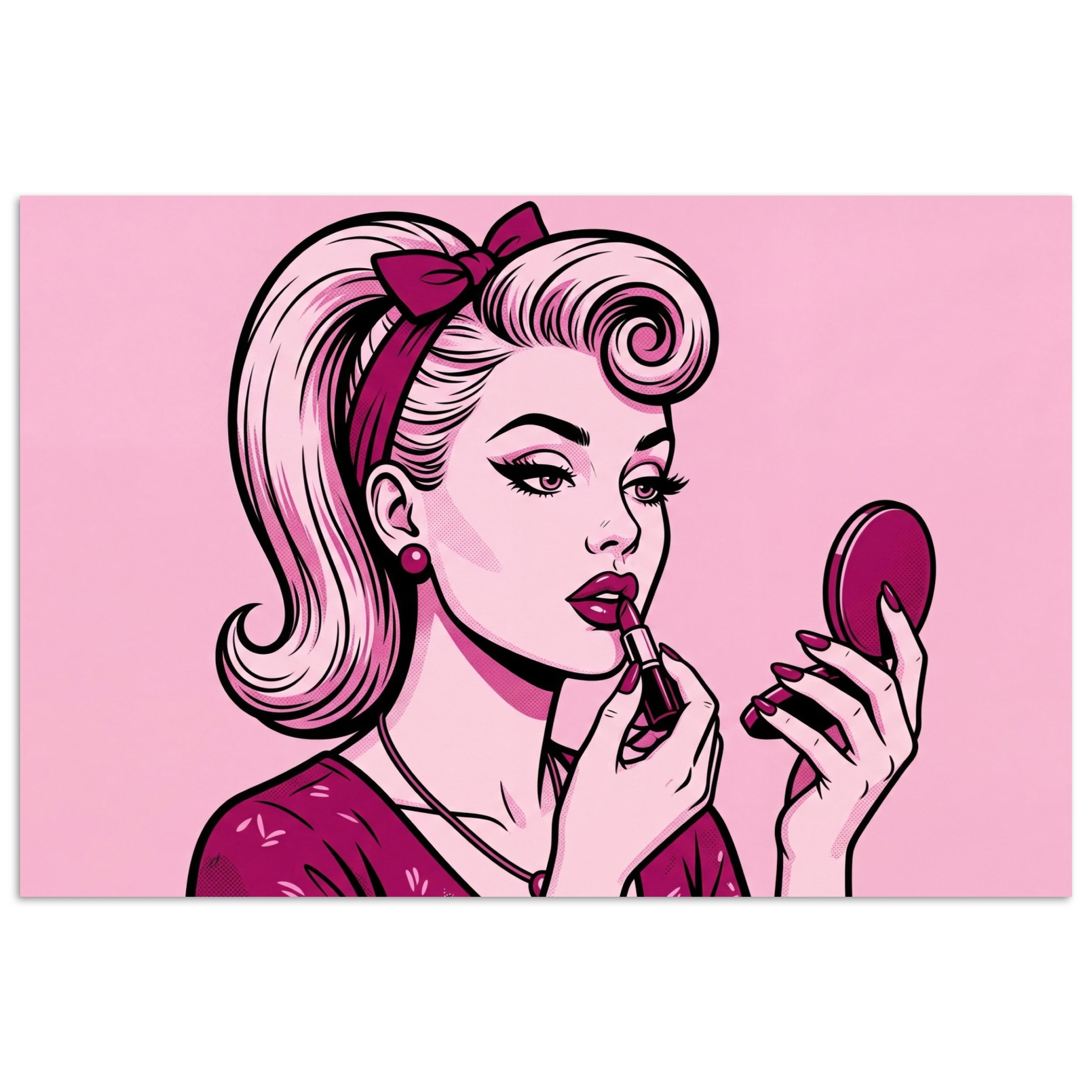 Poster Vintage - Frau - Rosa