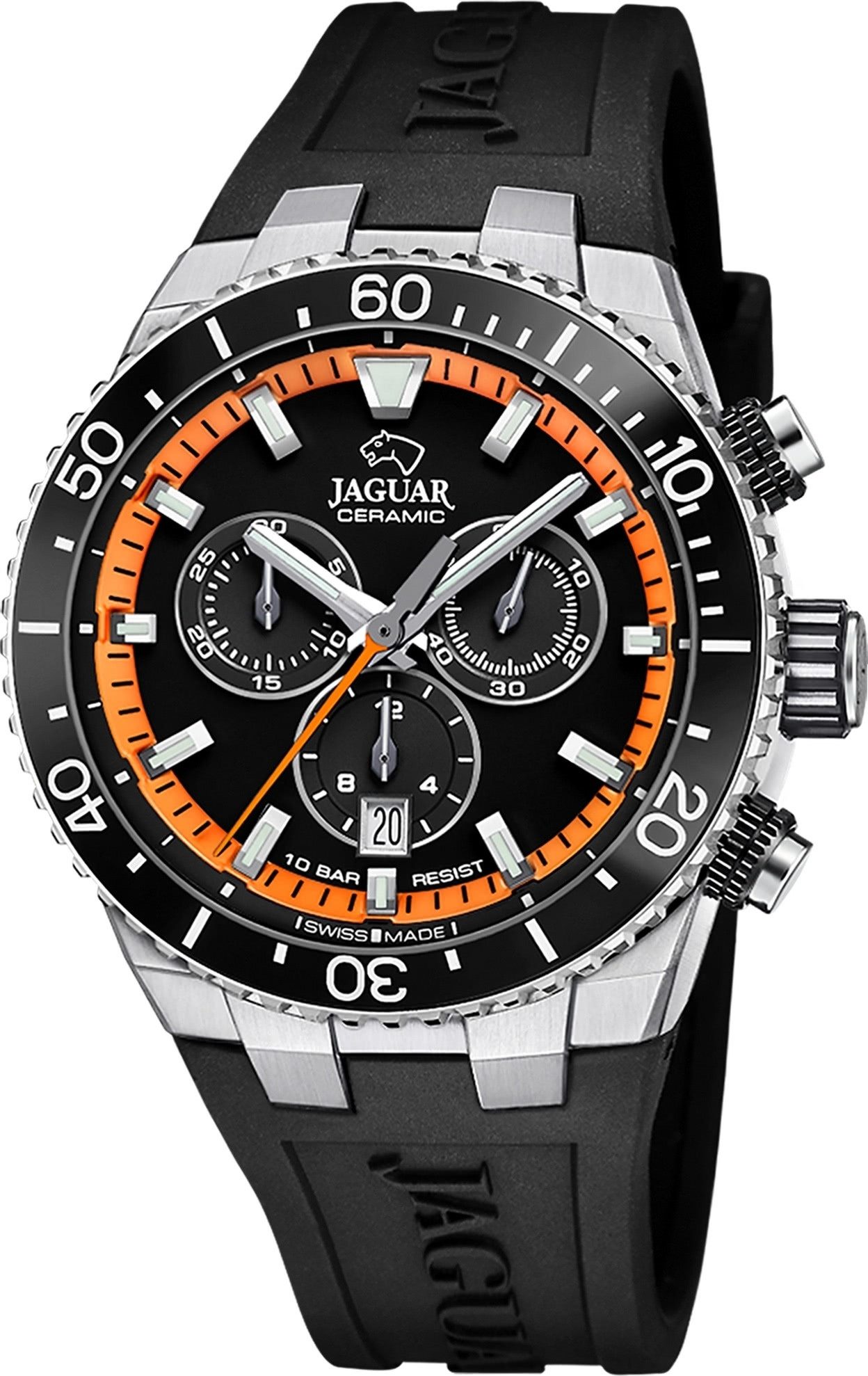 JAGUAR Chronograph Jaguar Herrenuhr Silikon schwarz Jaguar, (Chronograph), günstig online kaufen