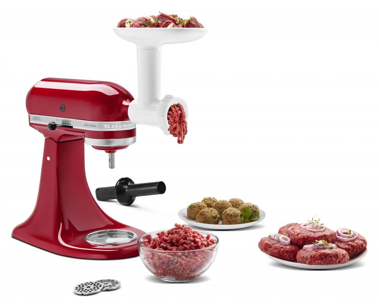 KitchenAid Fleischwolfaufsatz KitchenAid Fleischwolf 5KSMFGA inkl. Wurstfüllhörner