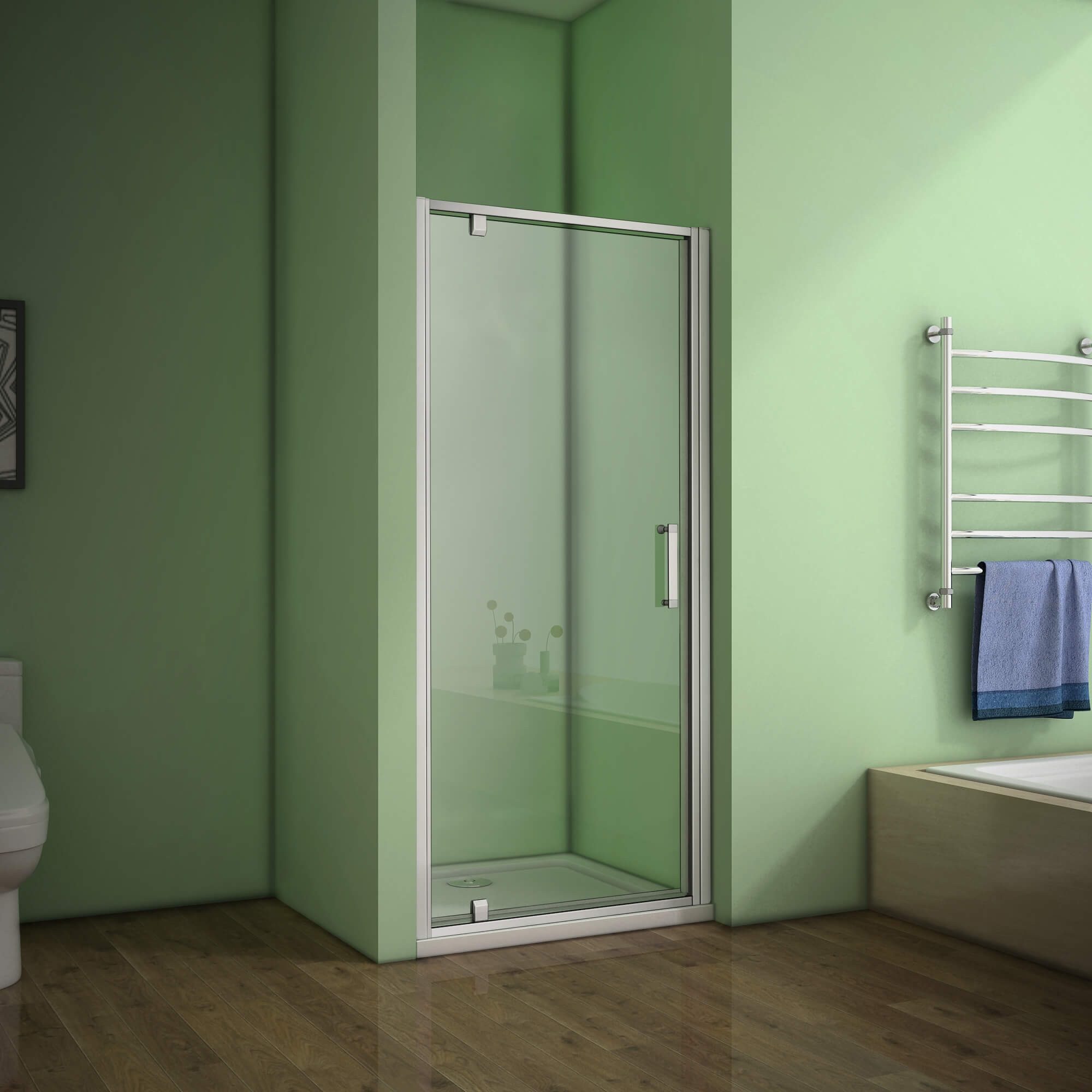 Dusch-Drehtür 185cm Drehtür Schwenktür Duschabtrennung Duschwand ESG Duschtür