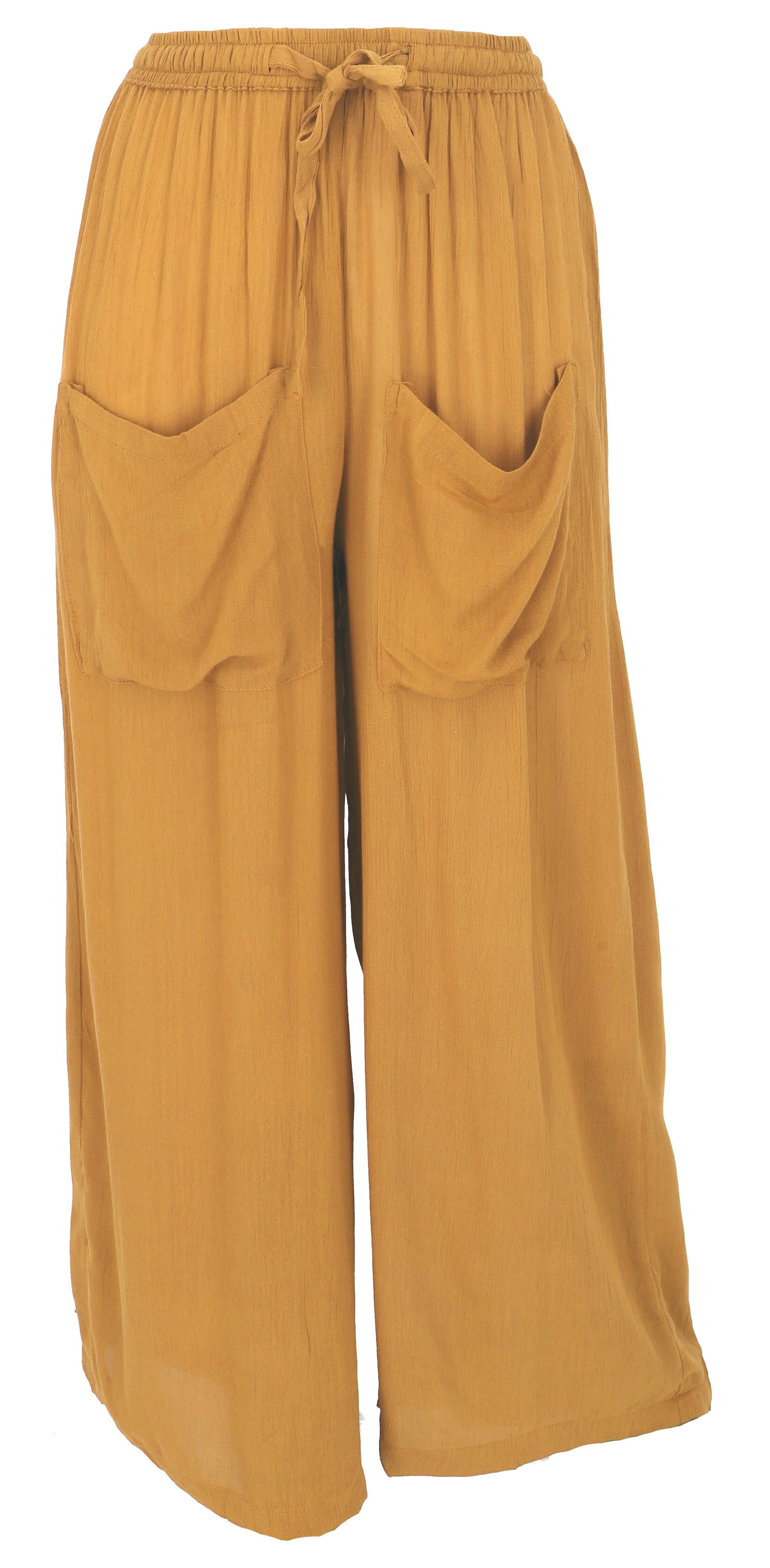 Guru-Shop Relaxhose Boho Sommerhose, luftige Basic Hose, weite.. alternative Bekleidung