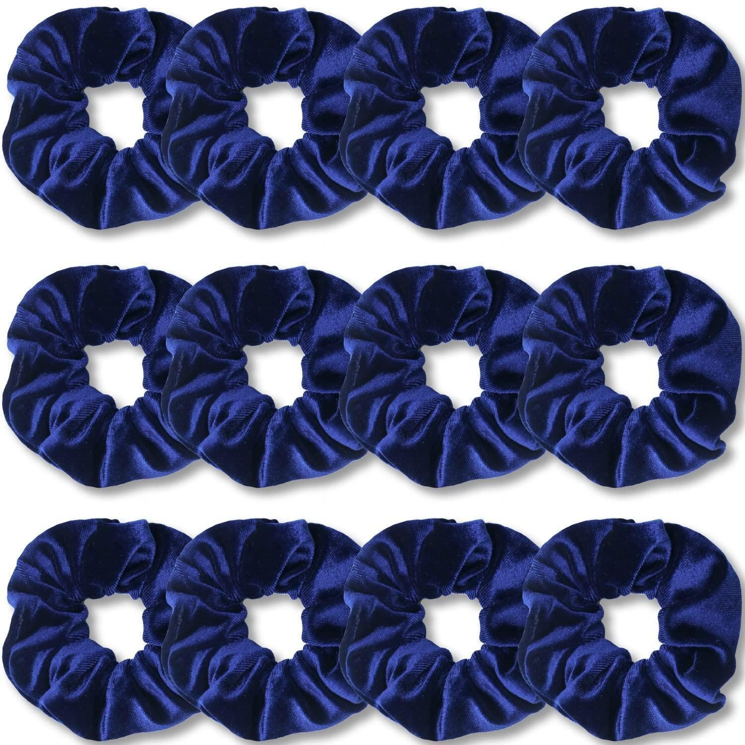 LuxusKollektion Haargummi Königsblaue Premium-Samt-Haargummis für Damen und Mädchen, 12er Set