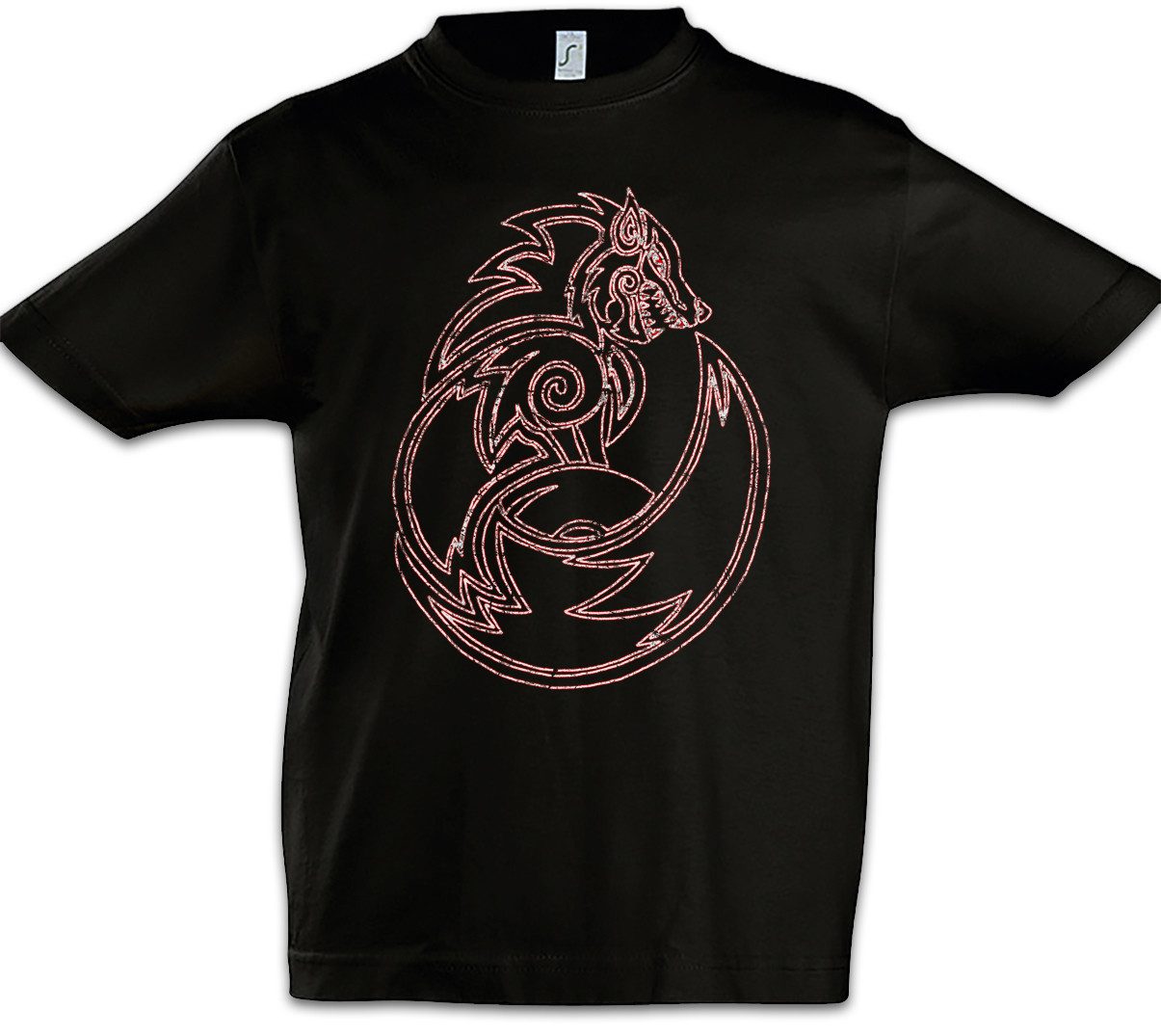 Print-Shirt Fenrir Wolf II Kinder T-Shirt Fenris Walhalla Odhin Wikinger Vikings
