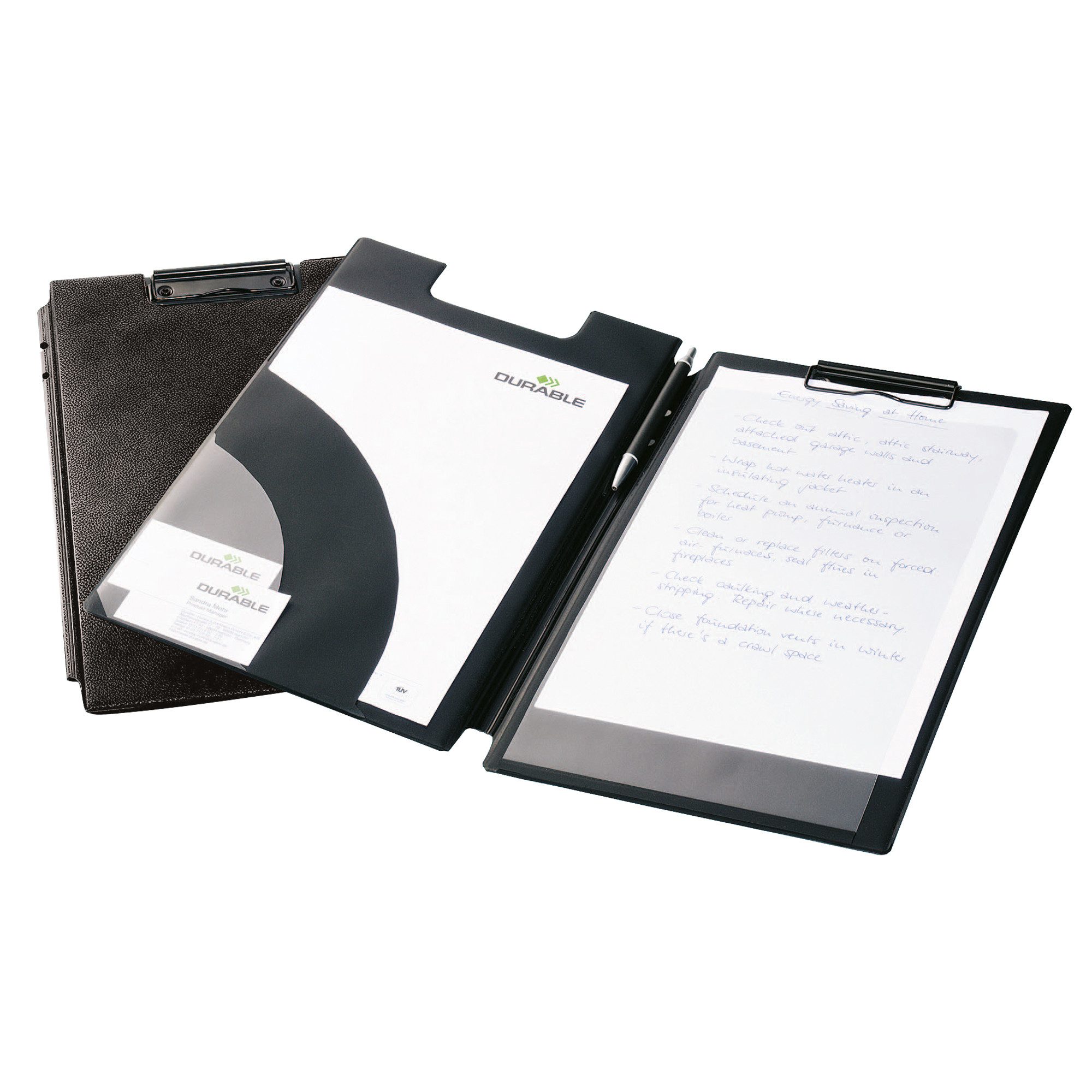 Konferenzmappe Durable Blockmappe A4 Schreibmappe sw mit Einschlagblatt