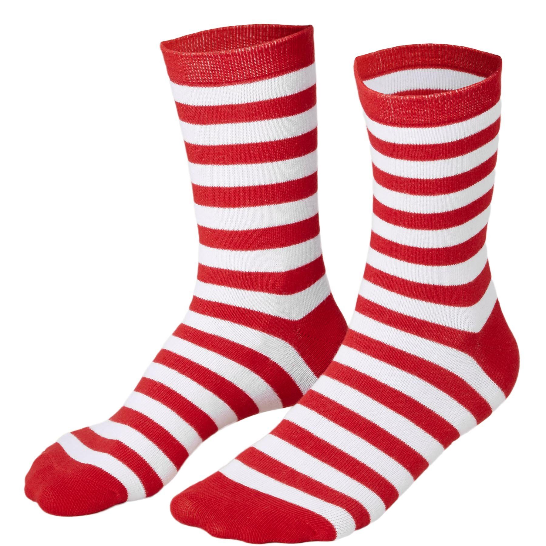dressforfun Kuschelsocken Weihnachtssocken gestreift weiß-rot günstig online kaufen