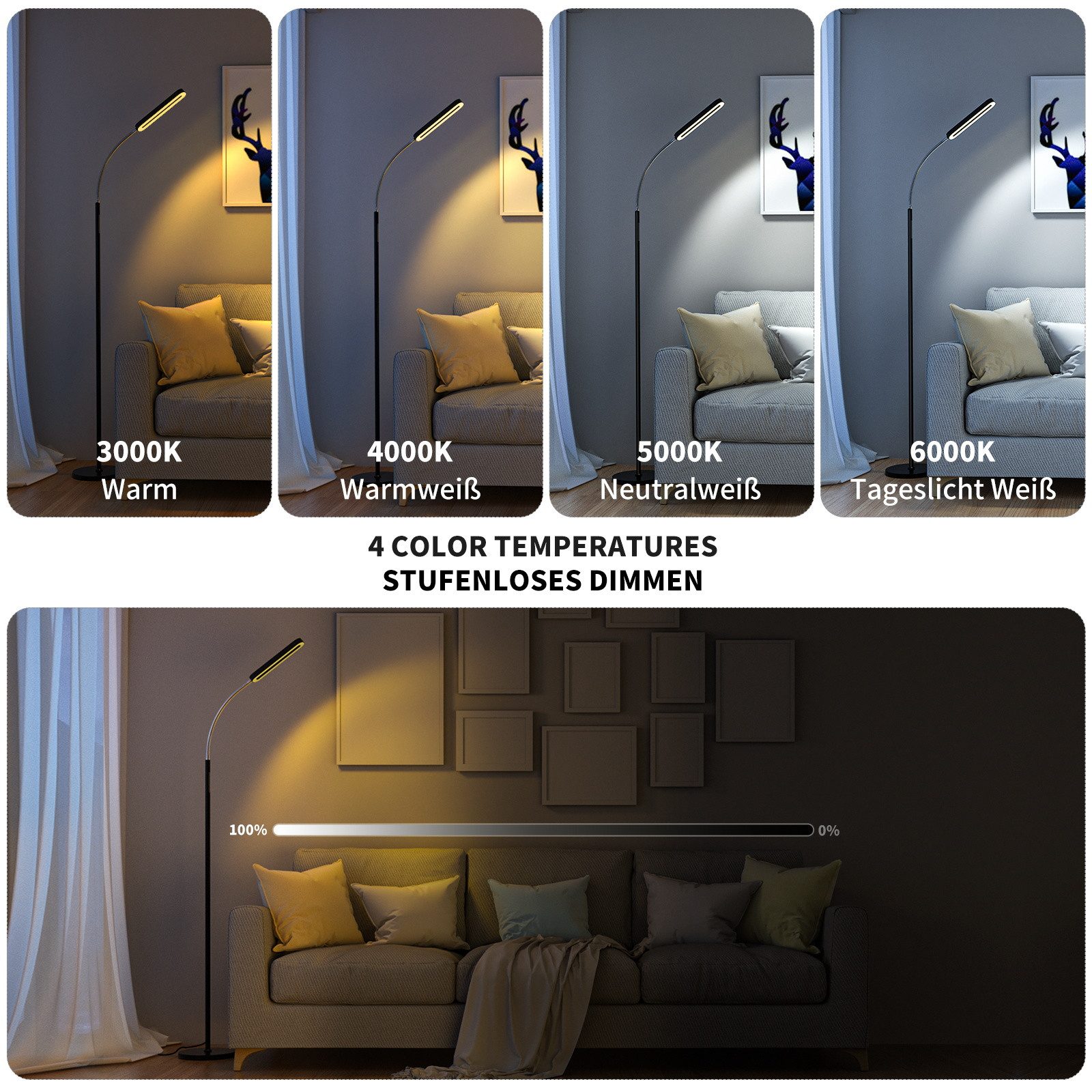 ANTEN LED Stehlampe Dimmbar Stehleuchte mit günstig online kaufen