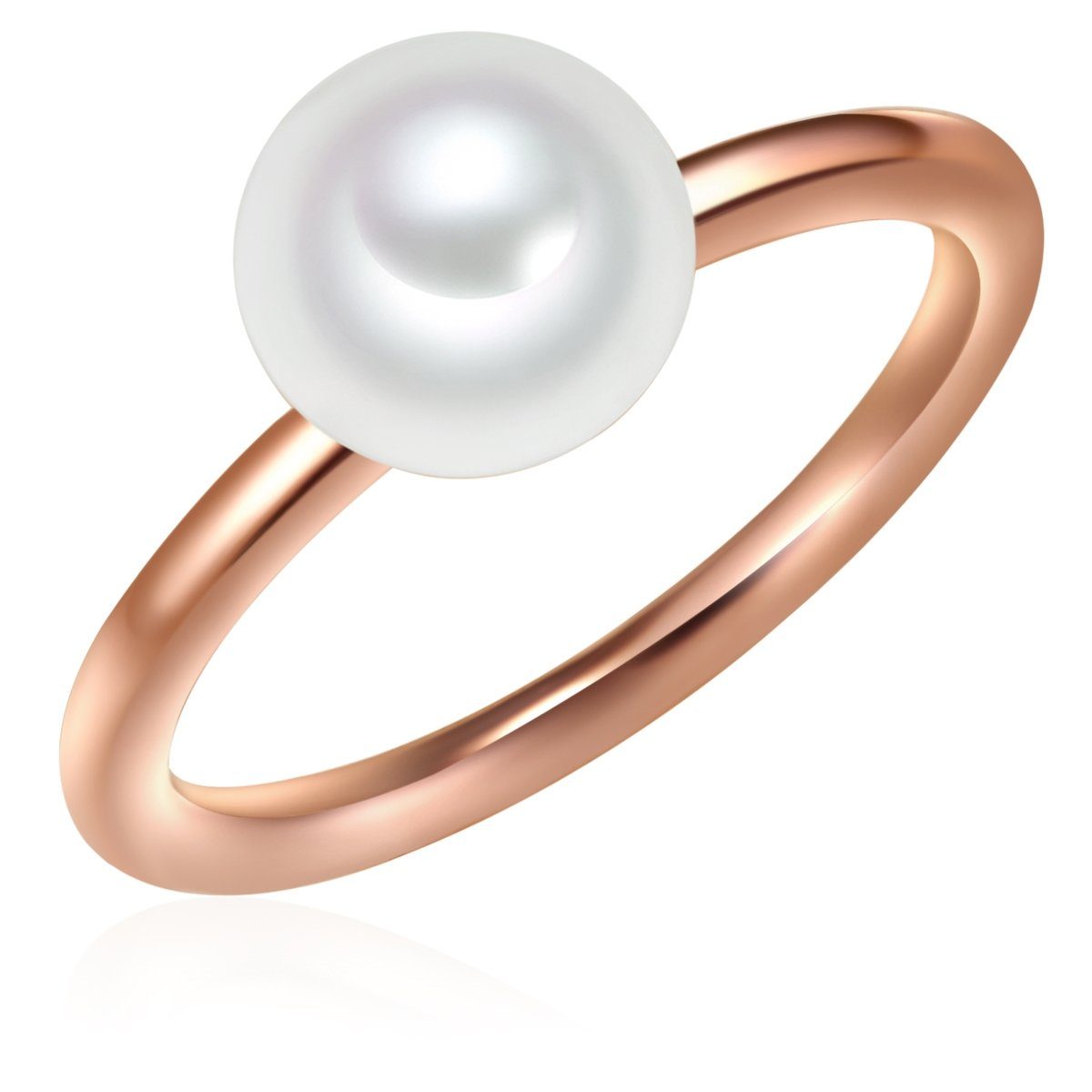 Valero Pearls Fingerring roségold, mit Süßwasser-Zuchtperlen