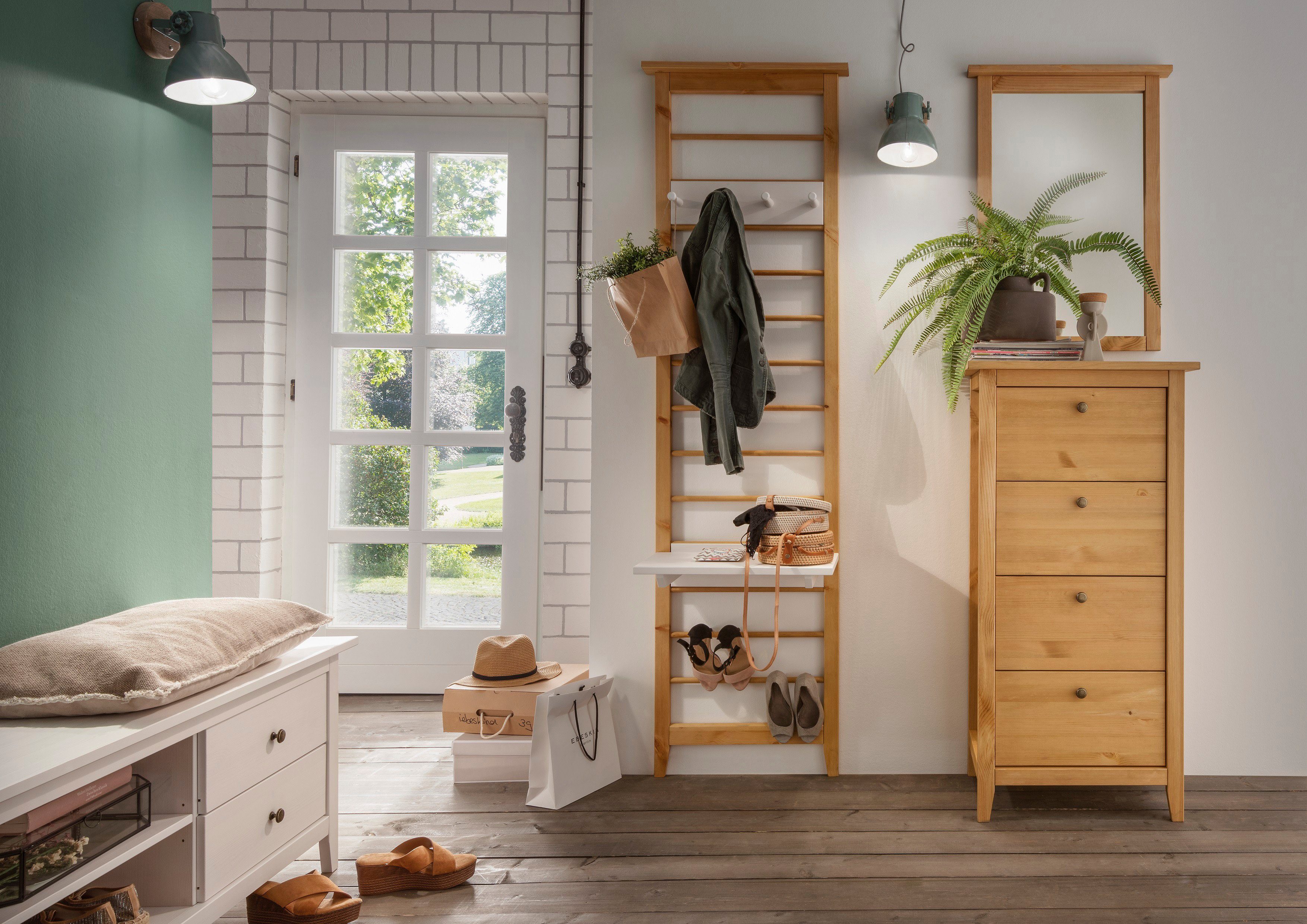 Wohn[glück]lich by Infantil Kommode Solvita, Landhaus Gebeizt geölt cm, massiv, 58 Schrank, Gebeizt geölt Breite Hochkommode, | Kiefer