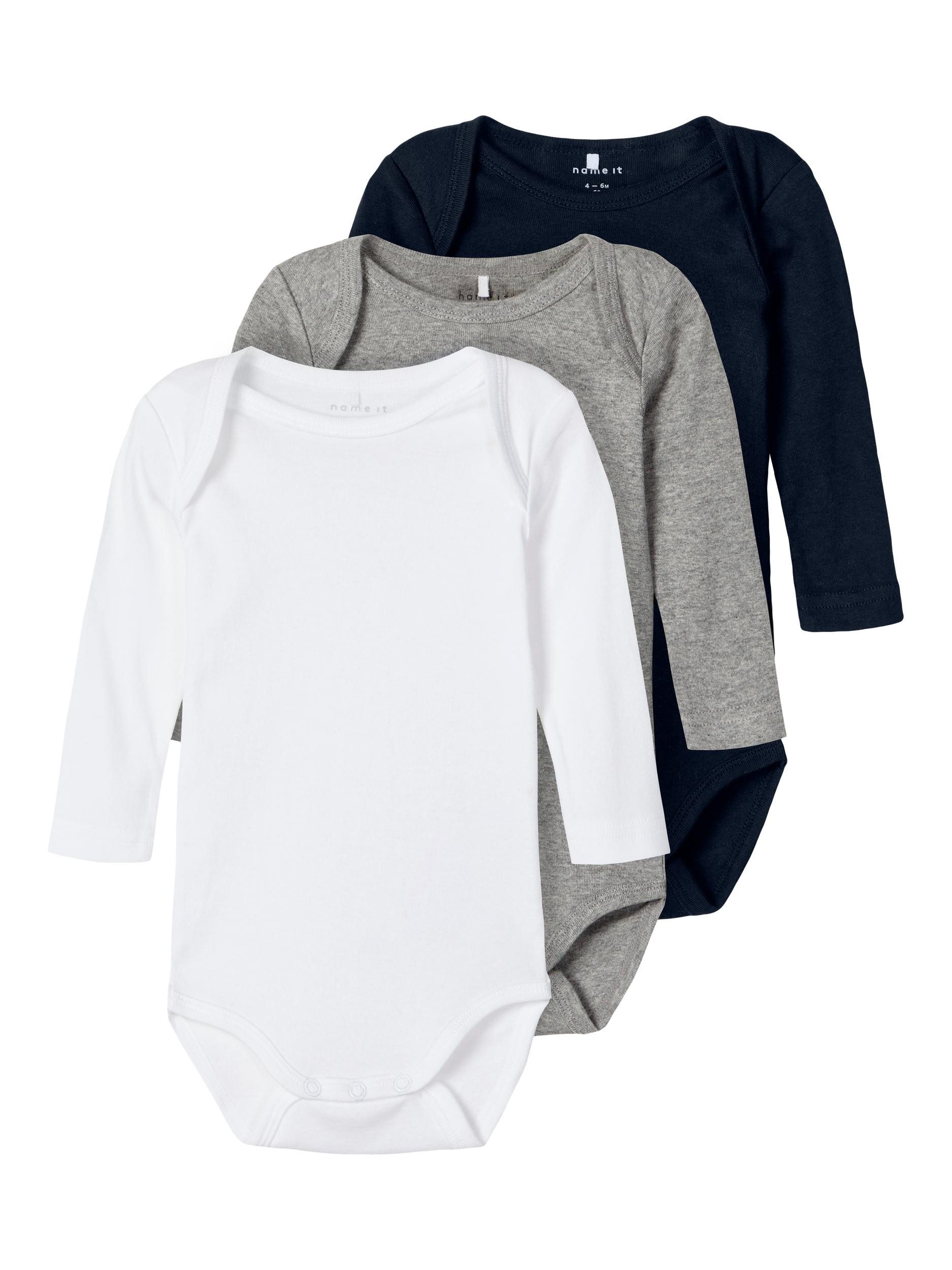 Langarmbody Baby Bodys im 3er Pack