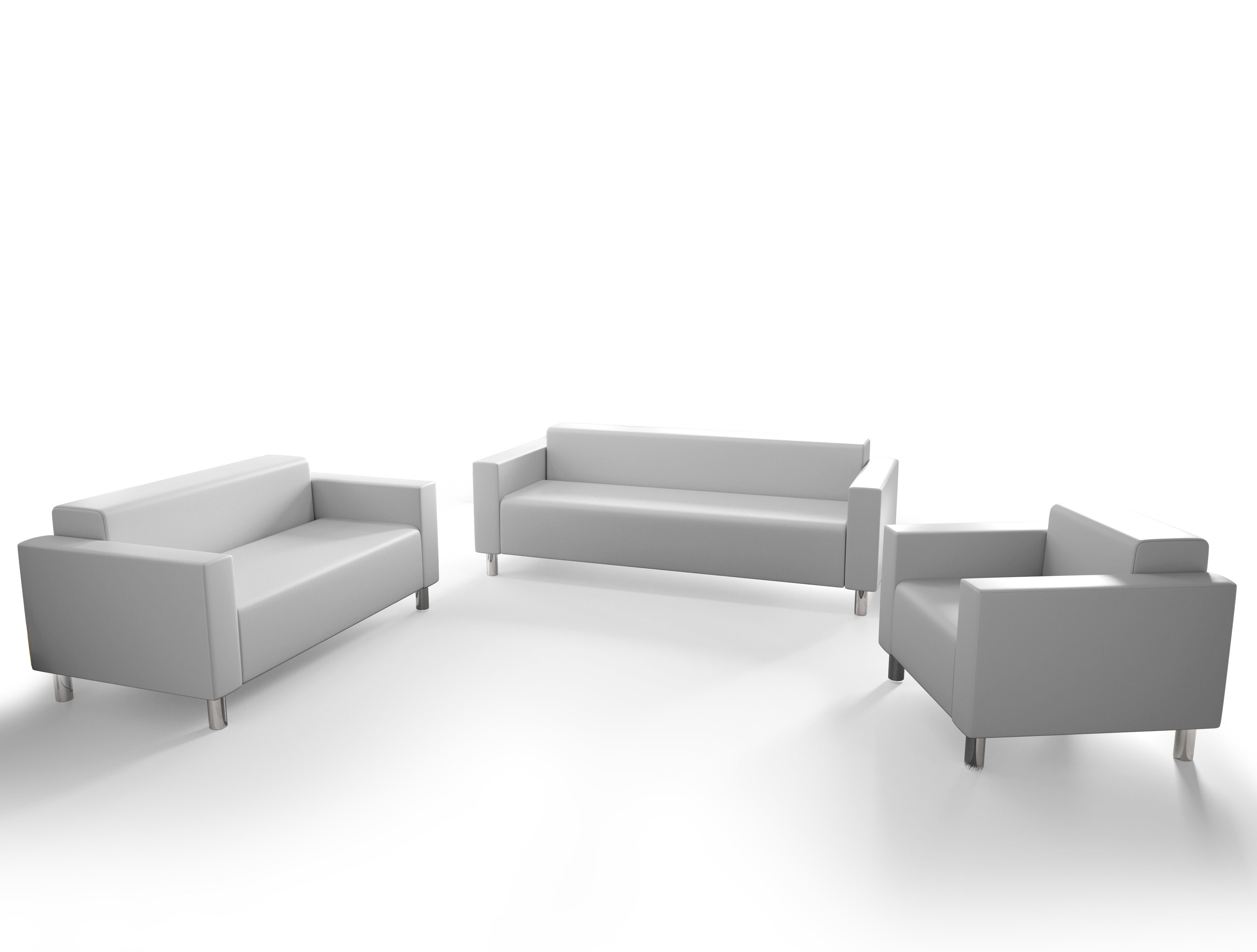 pressiode Sofa SOFA SET, 3 SOFAS, 1/2/3-Sitzer, verschiedene Farben, HUGO Weiß