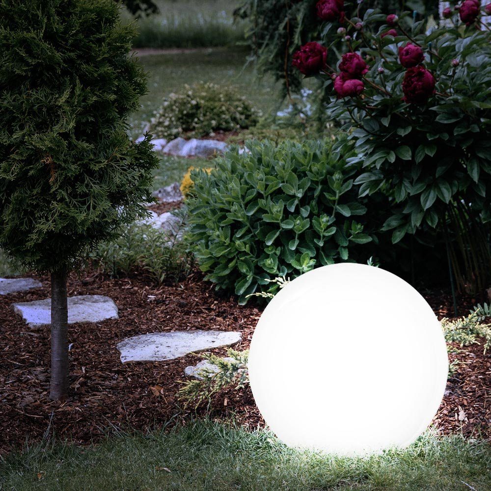 etc-shop LED Lampe IP44 LED-Leuchtmittel verbaut, Außenleuchte fest Farbwechsel, Gartenleuchte, Kugel LED Solar Gartenleuchte Farbwechsel