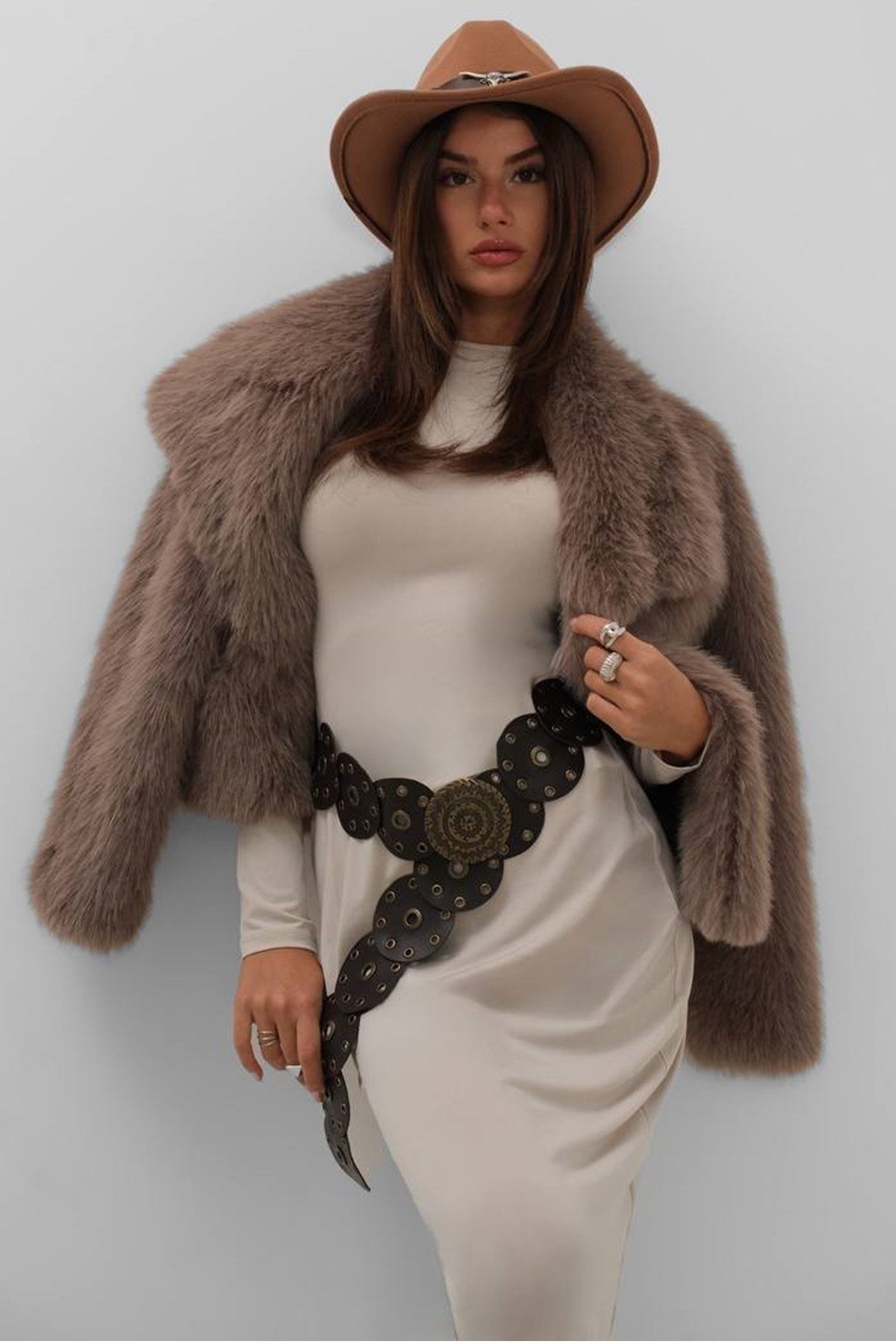 WOMAN VISION Synthetikgürtel Gürtel im Cowboy-Stil mit Medaillonschnalle