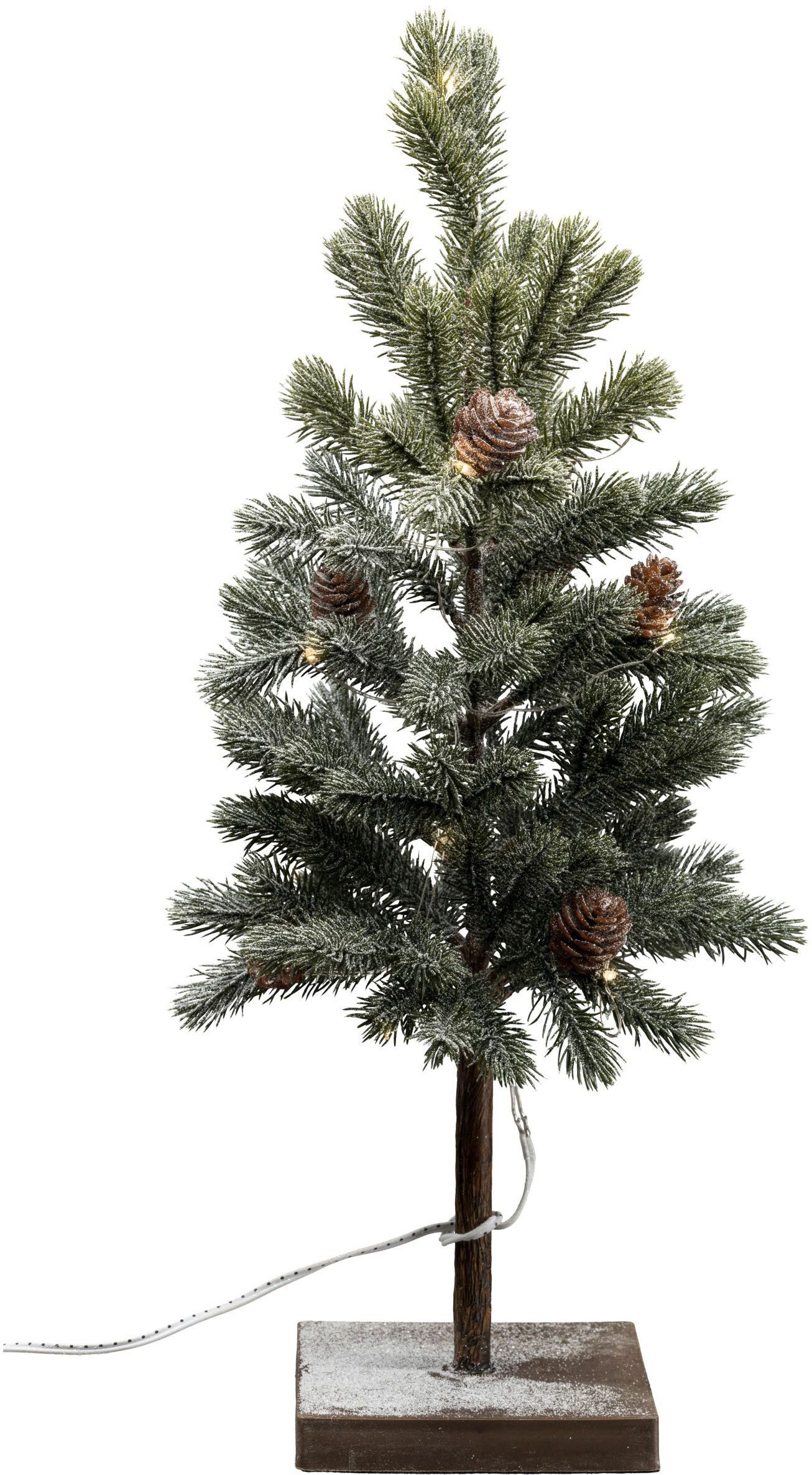 Winterliche Kunstpflanze Tannenbaum, Creativ green, Höhe 40 cm, mit LED-Beleuchtung