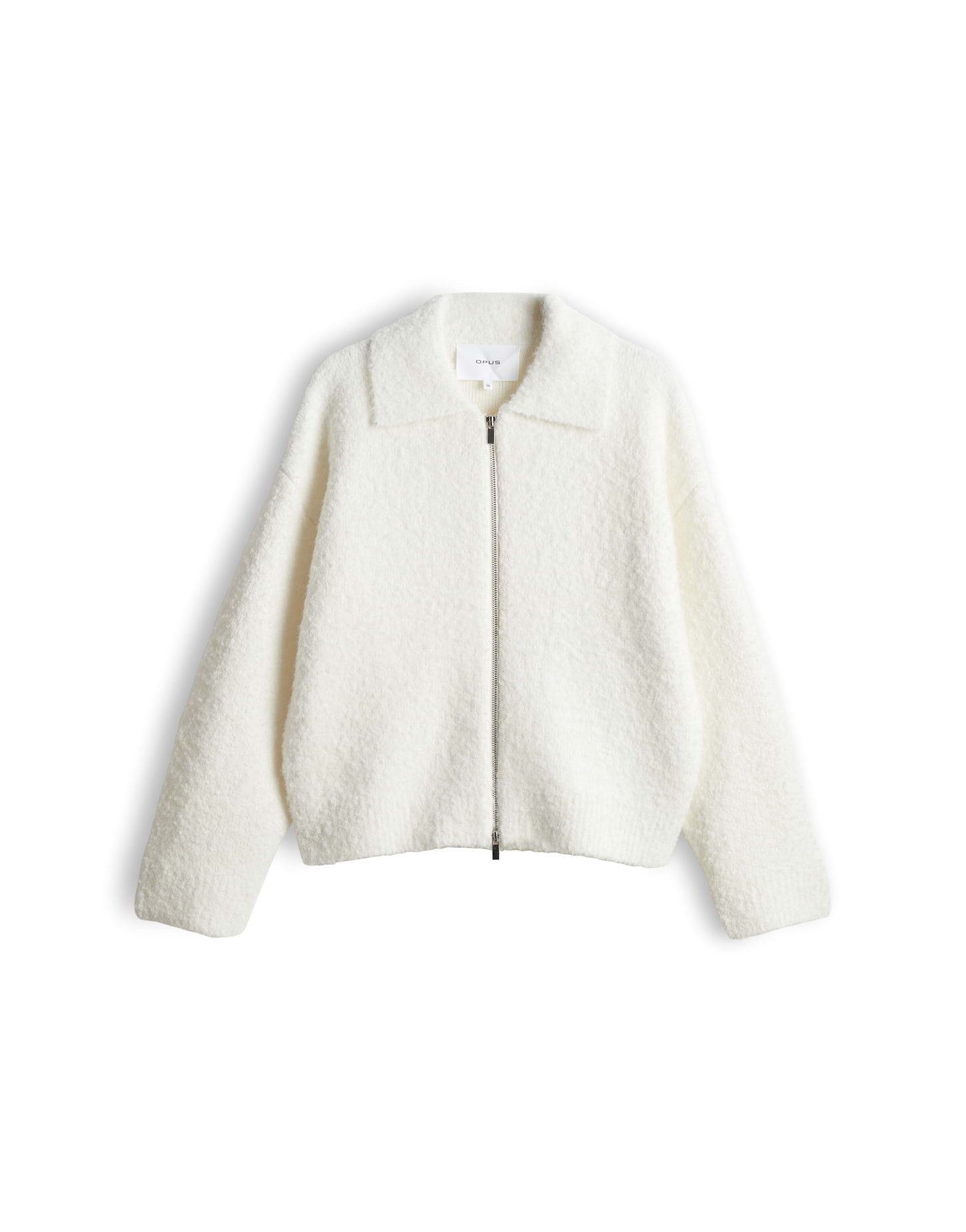 OPUS Strickjacke Domira aus Strick mit 3D-Struktur Leicht verkürzte O-Silhouette mit Polokragen und 3D-Struktur – Bild 2 von 5