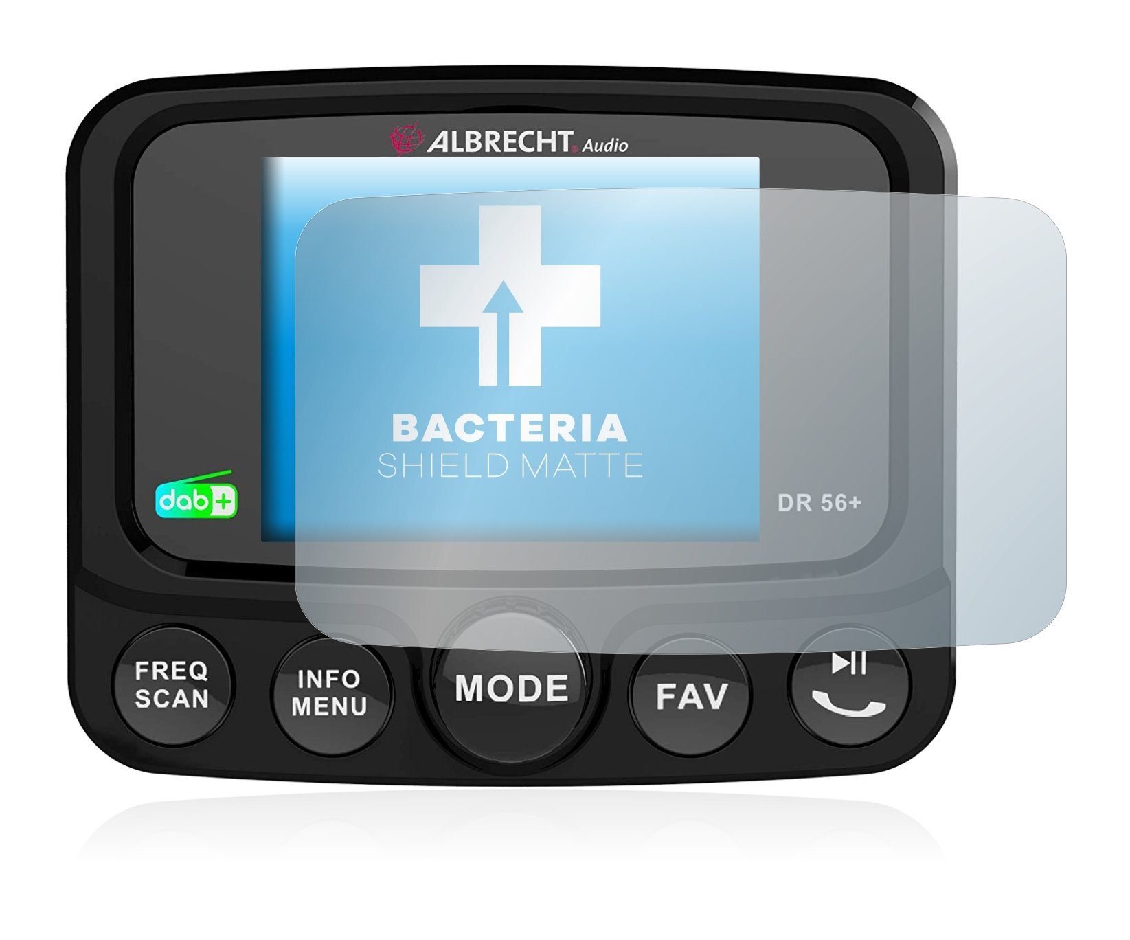 upscreen Schutzfolie für Albrecht DR 56+ Autoradio, Displayschutzfolie,  Folie Premium matt entspiegelt antibakteriell