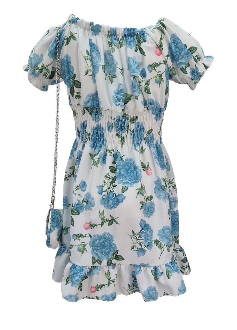Girls Fashion Sommerkleid Kleid Sommerkleid mit Tasche, K9571e