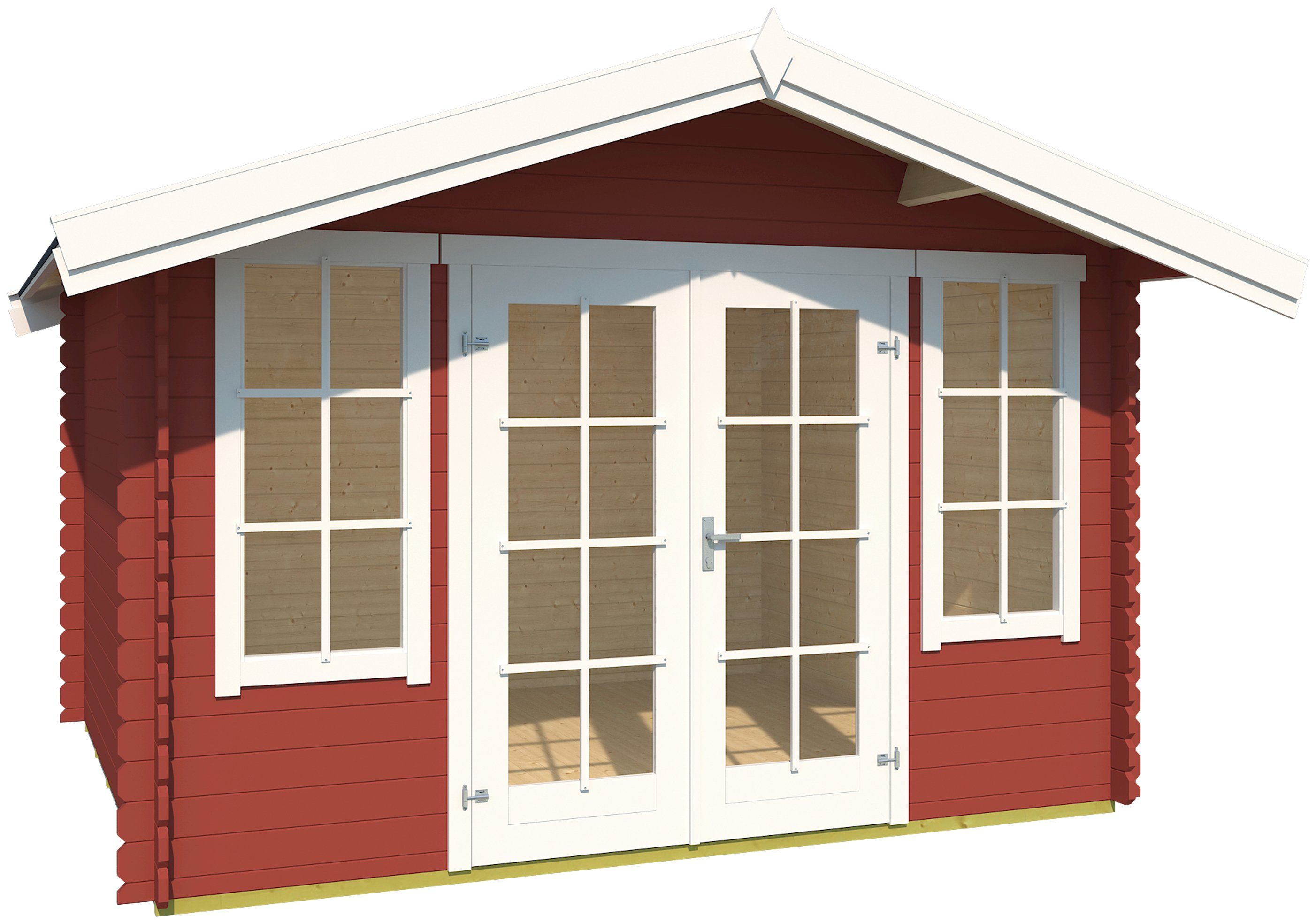 LASITA MAJA Gartenhaus Robin 280, BxT: 350x400 cm, Blockbohlenhaus 28mm, Fundamentmass 3300x2800, Schwedenrot