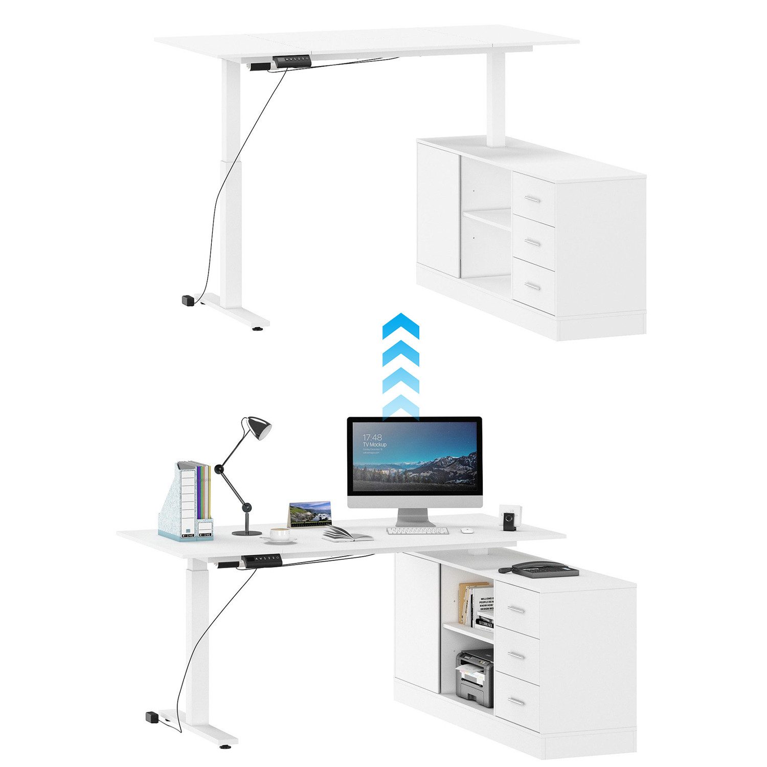 FUFU&GAGA Schreibtisch Höhenverstellbar Elektrisch, 160 x günstig online kaufen