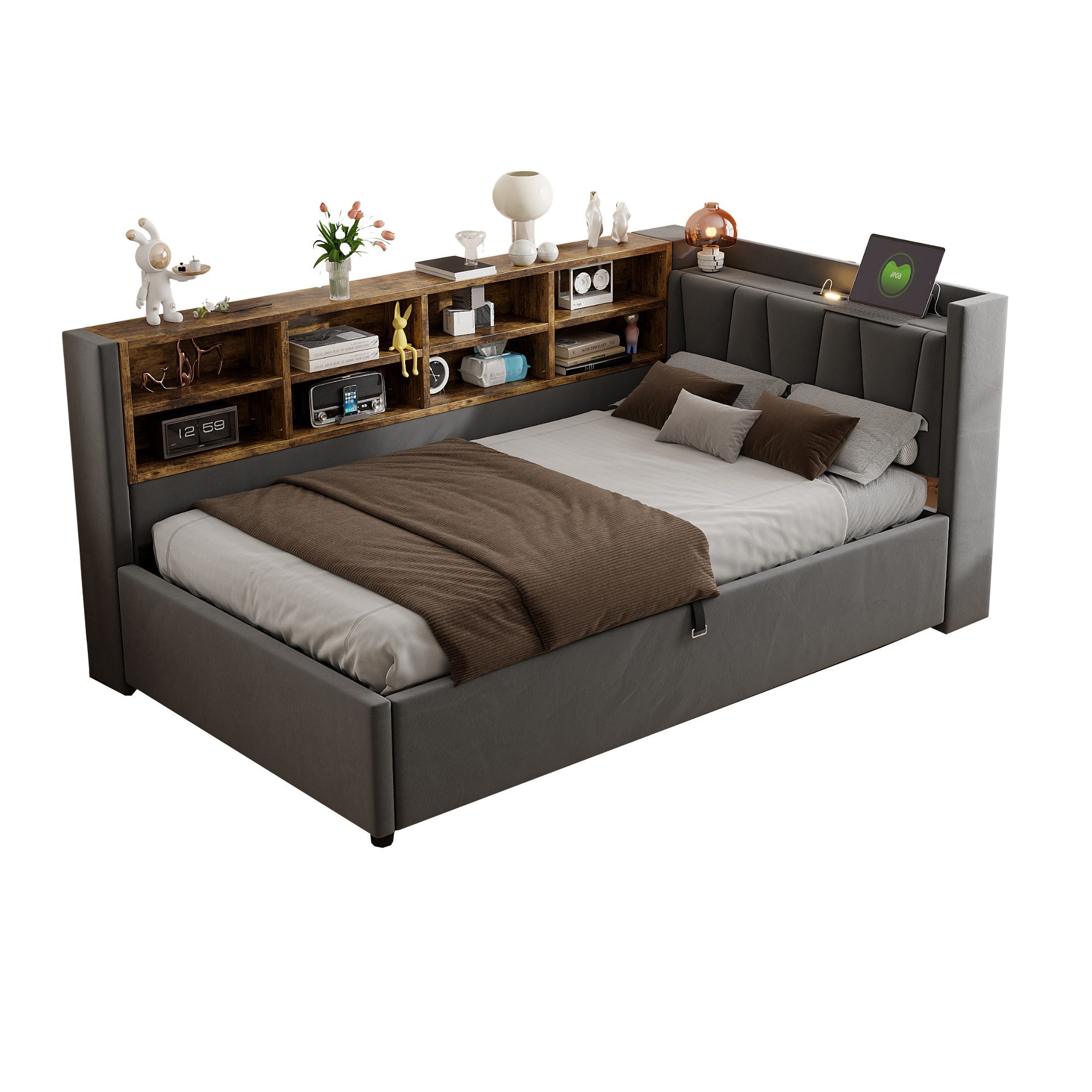 MODFU Schlafsofa Mit Hydraulischem Stauraum, Nachtlicht, USB & Typ-C Ladean günstig online kaufen