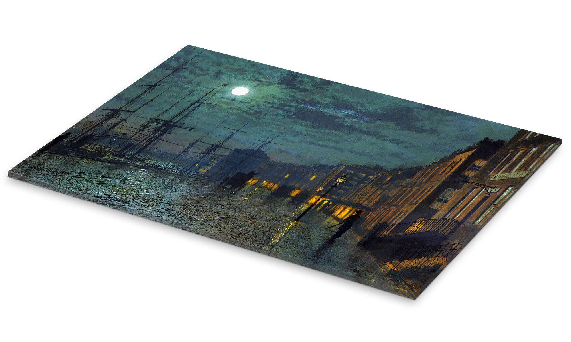 Posterlounge Wandbild Docks bei Mondlicht, John Atkinson Grimshaw, erhältlich als Poster, Leinwandbild, Wandsticker oder Acrylglasbild