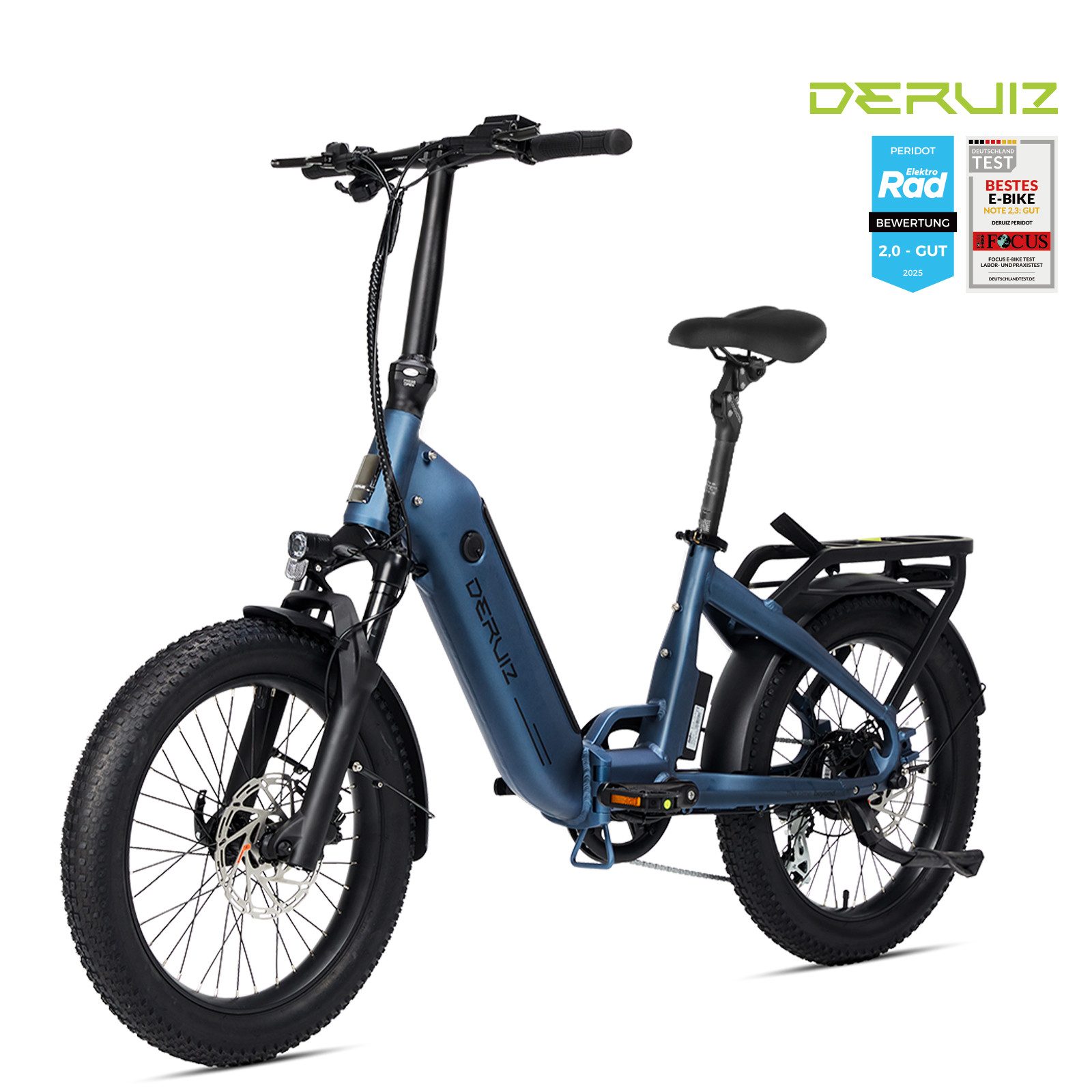 E-Bike Klapprad 20 x 3,0 Zoll Peridot, 500 Wh, bis 140 km, 55 Nm, faltbar
