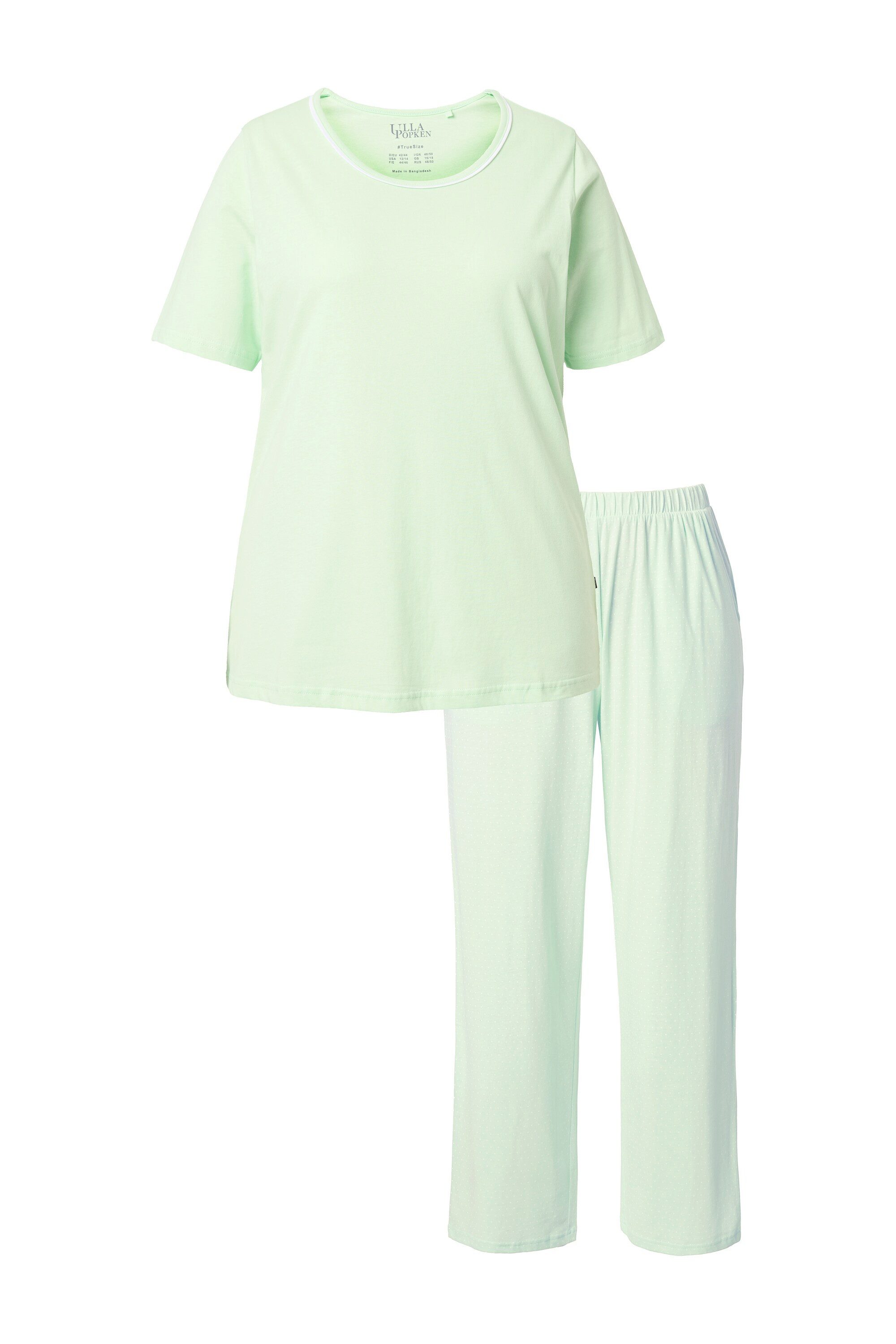 Ulla Popken Pyjama Pyjama Punkte Rundhalsausschnitt Halbarm günstig online kaufen