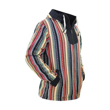 virblatt Cargojacke Vintage Hoodie Herren, Baumwolle, Baja Hoodie Vintage Hippie Jacke Große Kapuze, Patchwork Baja Material