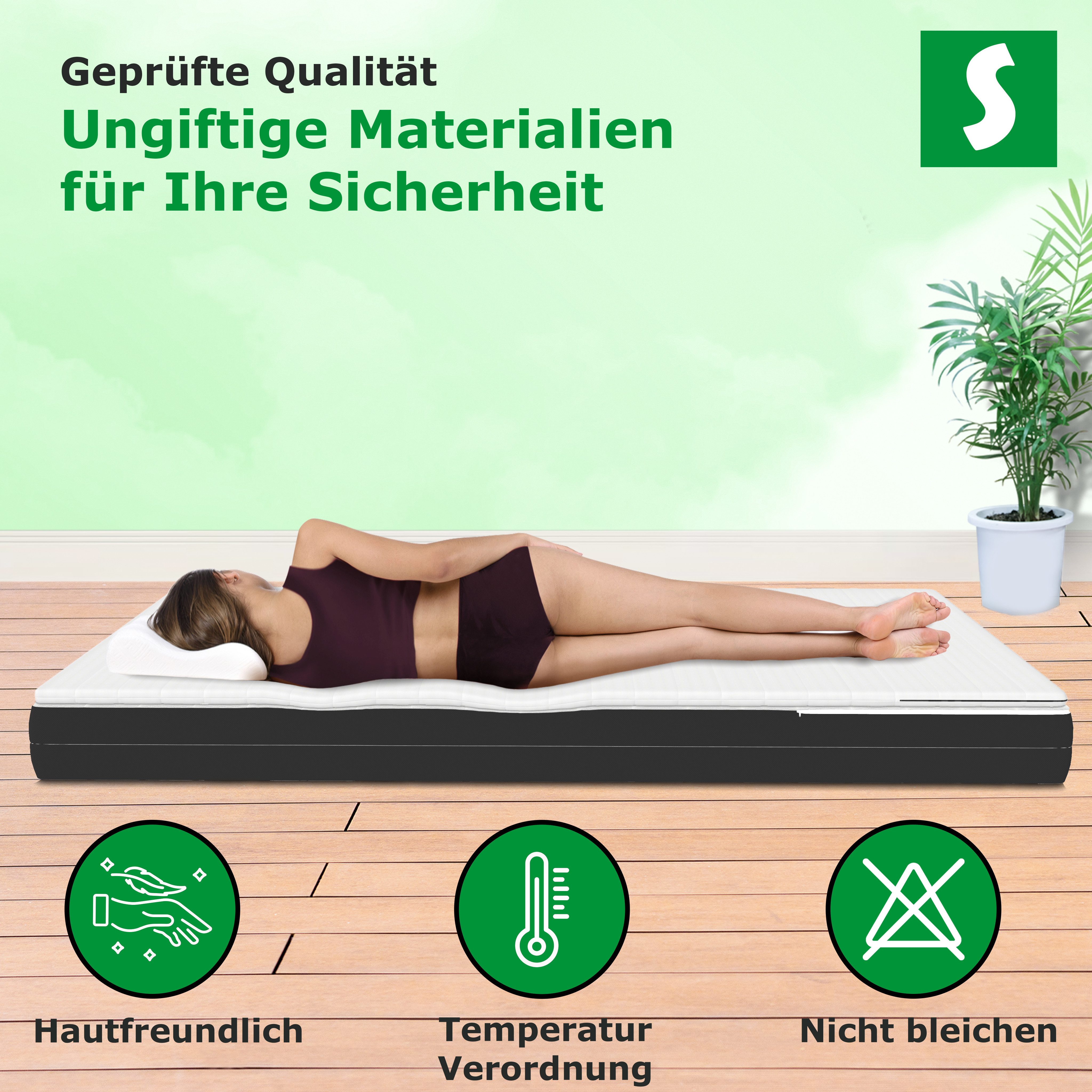 Schlaftroll, Topper Weiche Kaltschaum-Matratzenauflage: Komfort & Ergonomie, OEKO-TEX® zertifiziert, abnehmbarer Bezug