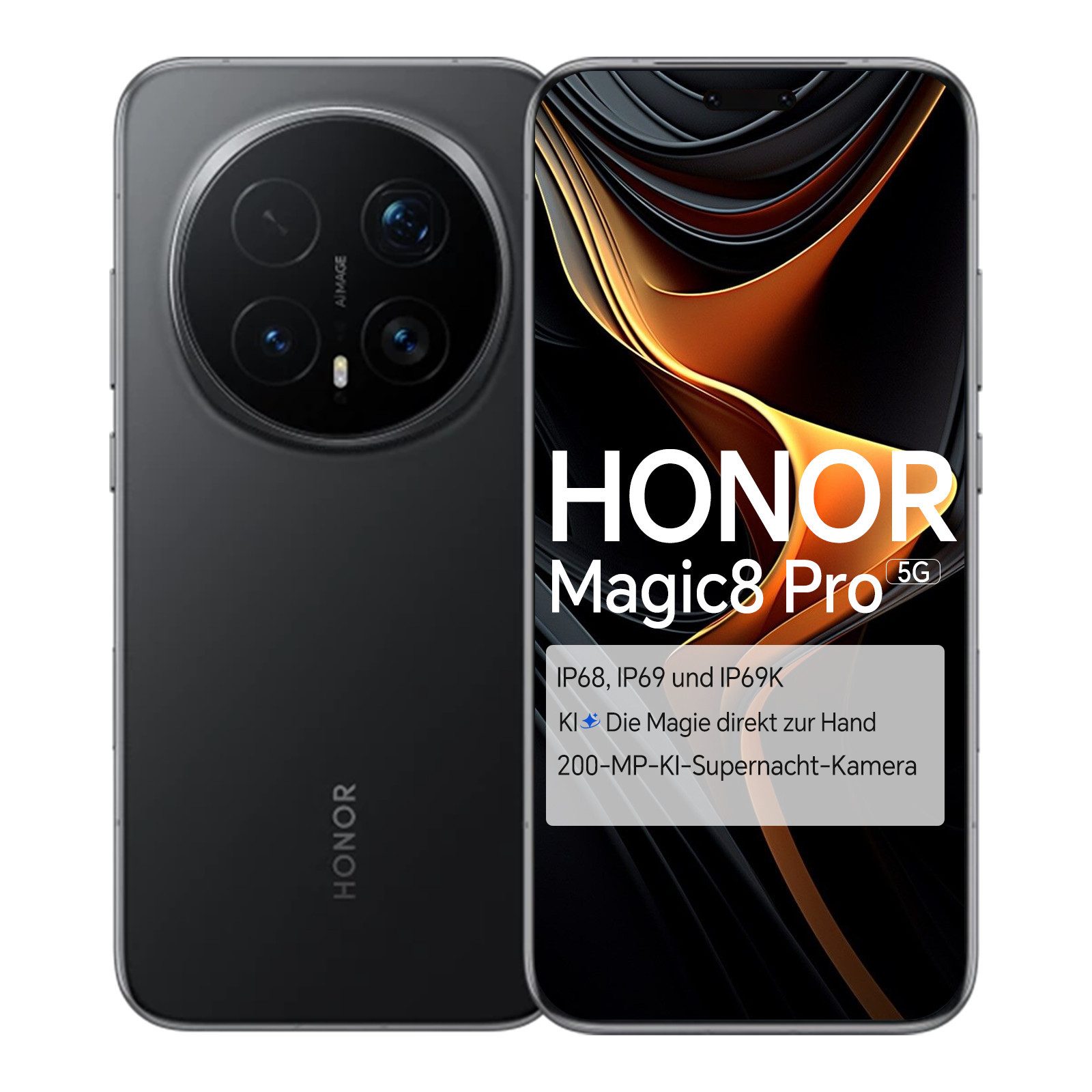 Honor HONOR Magic8 Pro 16GB+1TB - 6,71" OLED, 200MP Kamera Smartphone (100W Schnellladung, IP68/IP69K)