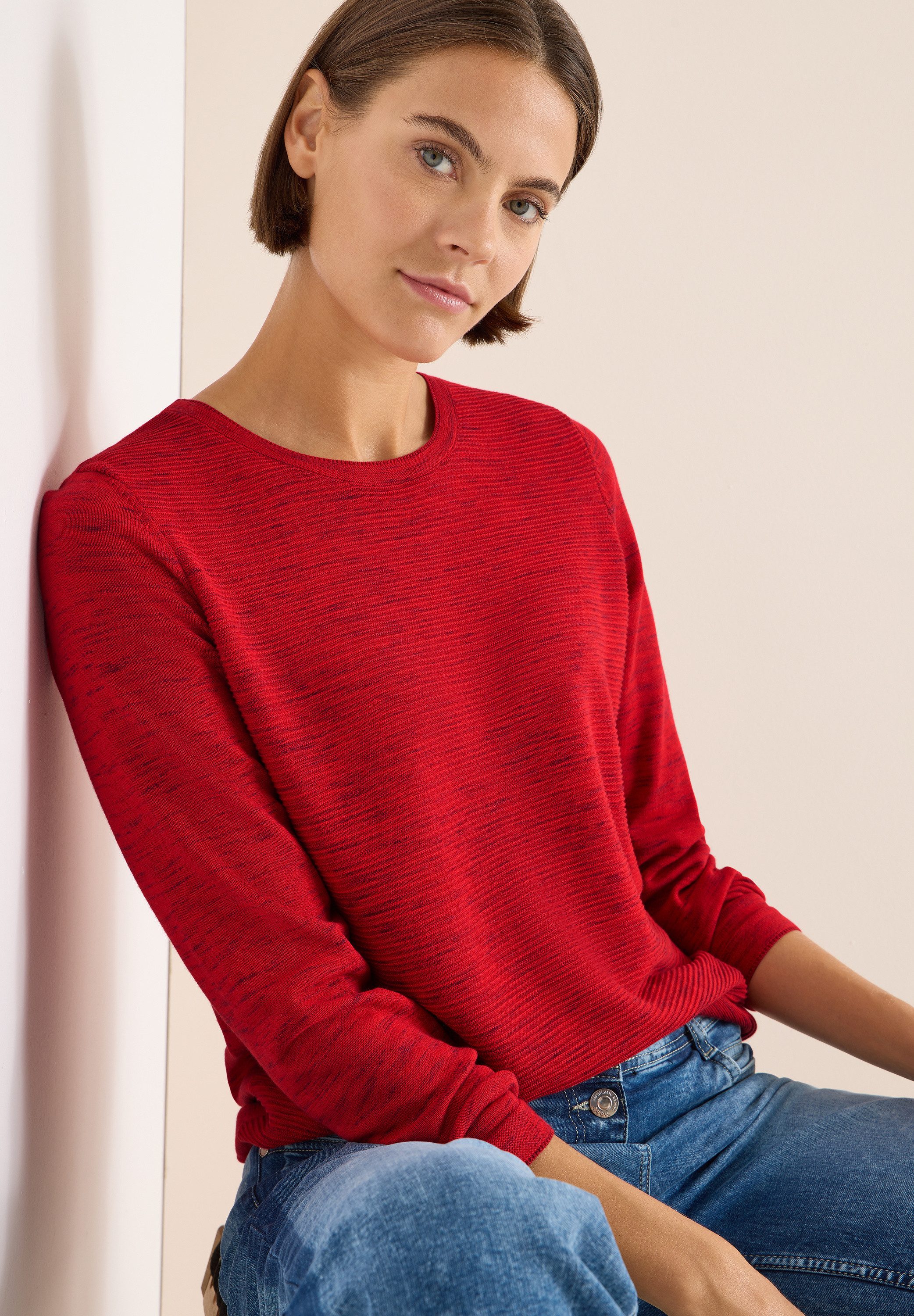 CECIL Rundhalspullover mit Struktur günstig online kaufen