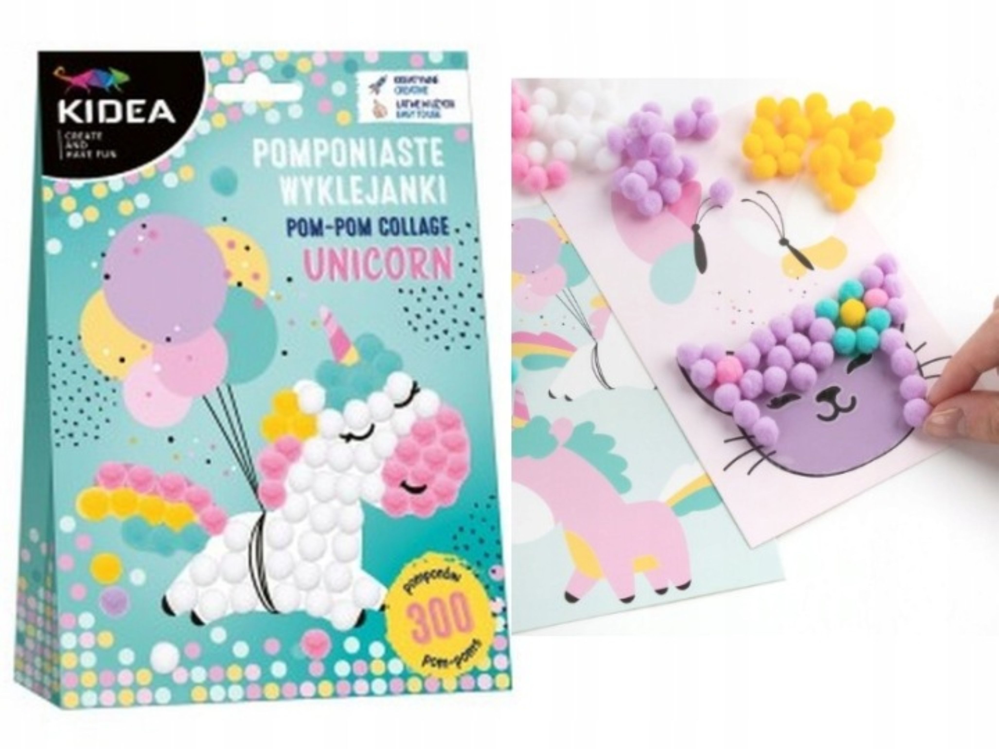 Kidea Kreativset Kidea Pompon Bastelset Einhorn DIY Kreativset Unicorn Kinder, (1-tlg)