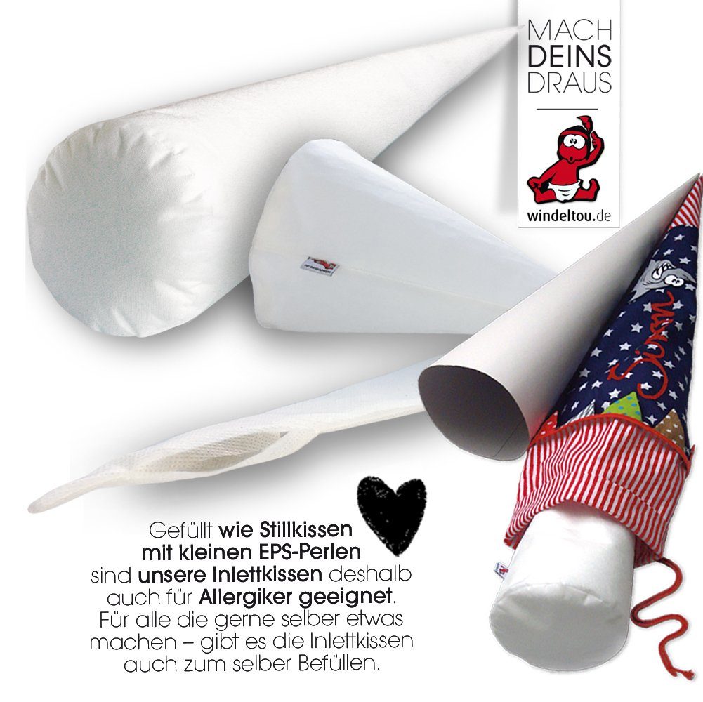 windeltou - MACH DEINS DRAUS Deutschland & 70cm, 85cm), hergestellt Schultüte Papprohling (35cm, Kissen in Kissen Premium Schultüten-Bastelset