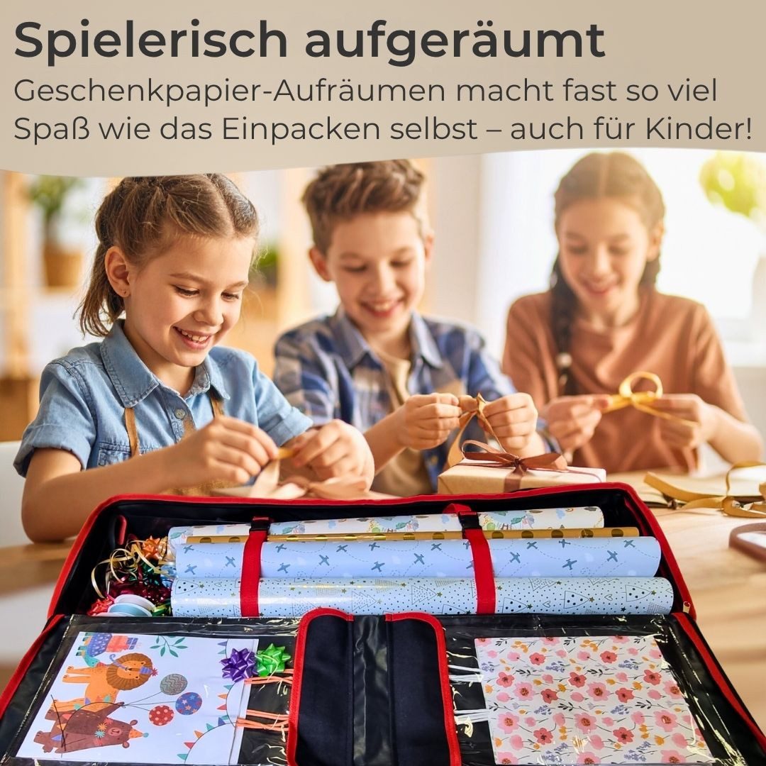 Topanbieter999 Aufbewahrungstasche Geschenkpapier, für bis zu 30 Rollen