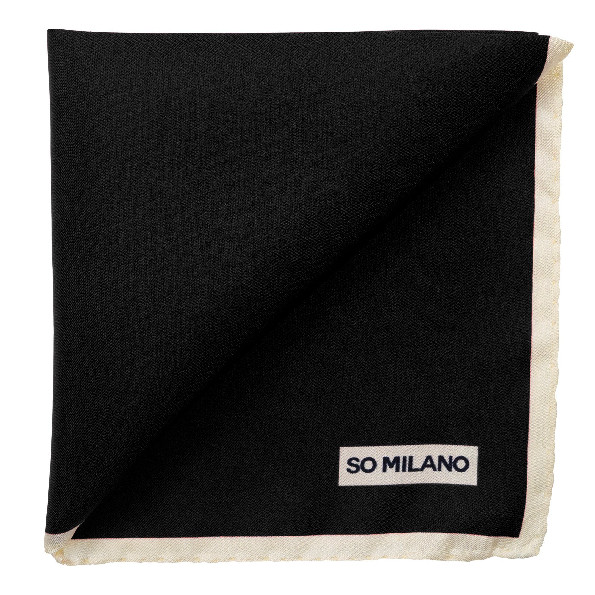 So Milano Einstecktuch Made in Schwarz Italy EDGE