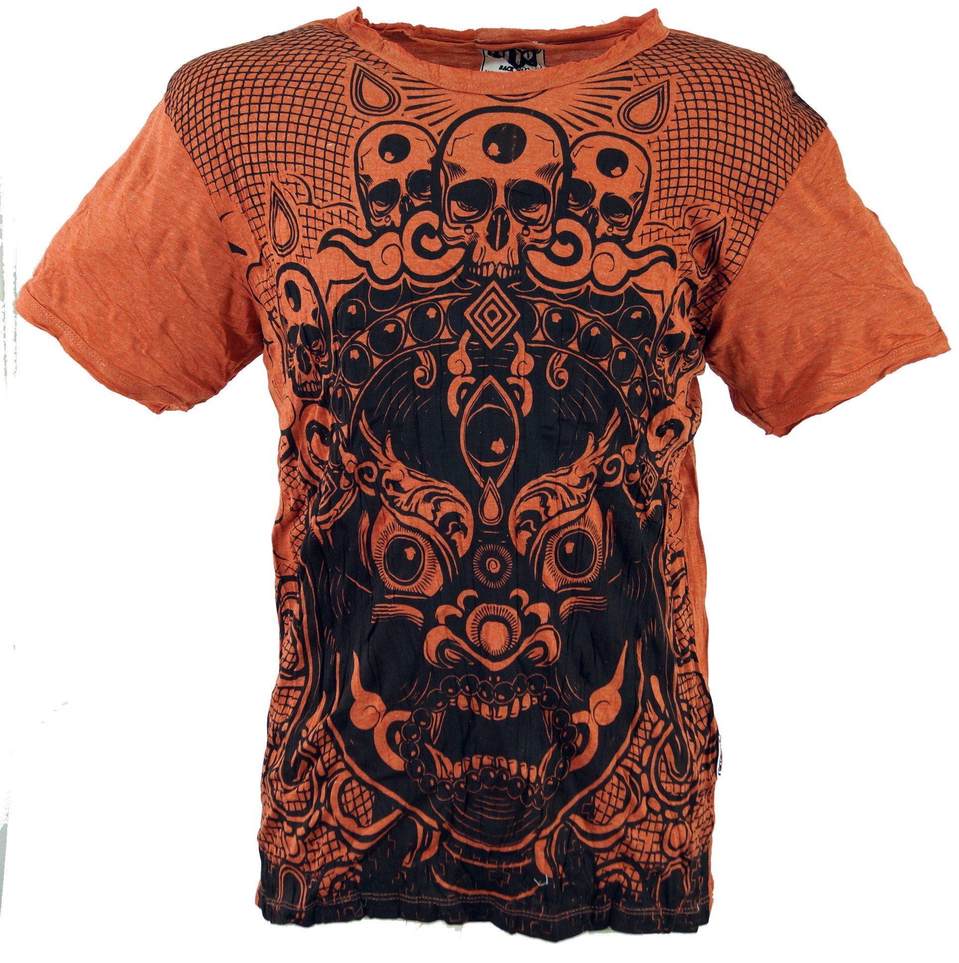 T-Shirt Sure Goa Guru-Shop alternative Dämon Style, Festival, T-Shirt - rostorange Bekleidung