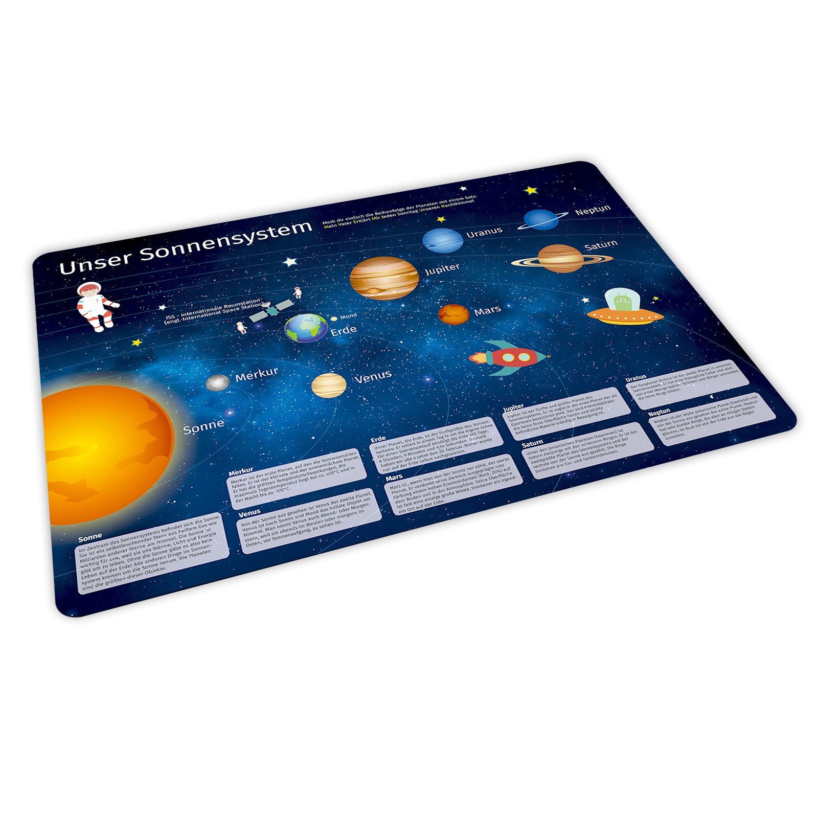 nikima Platzset stabiles Vinyl Tischset - Sonnensystem Kinder Platzset abwa günstig online kaufen