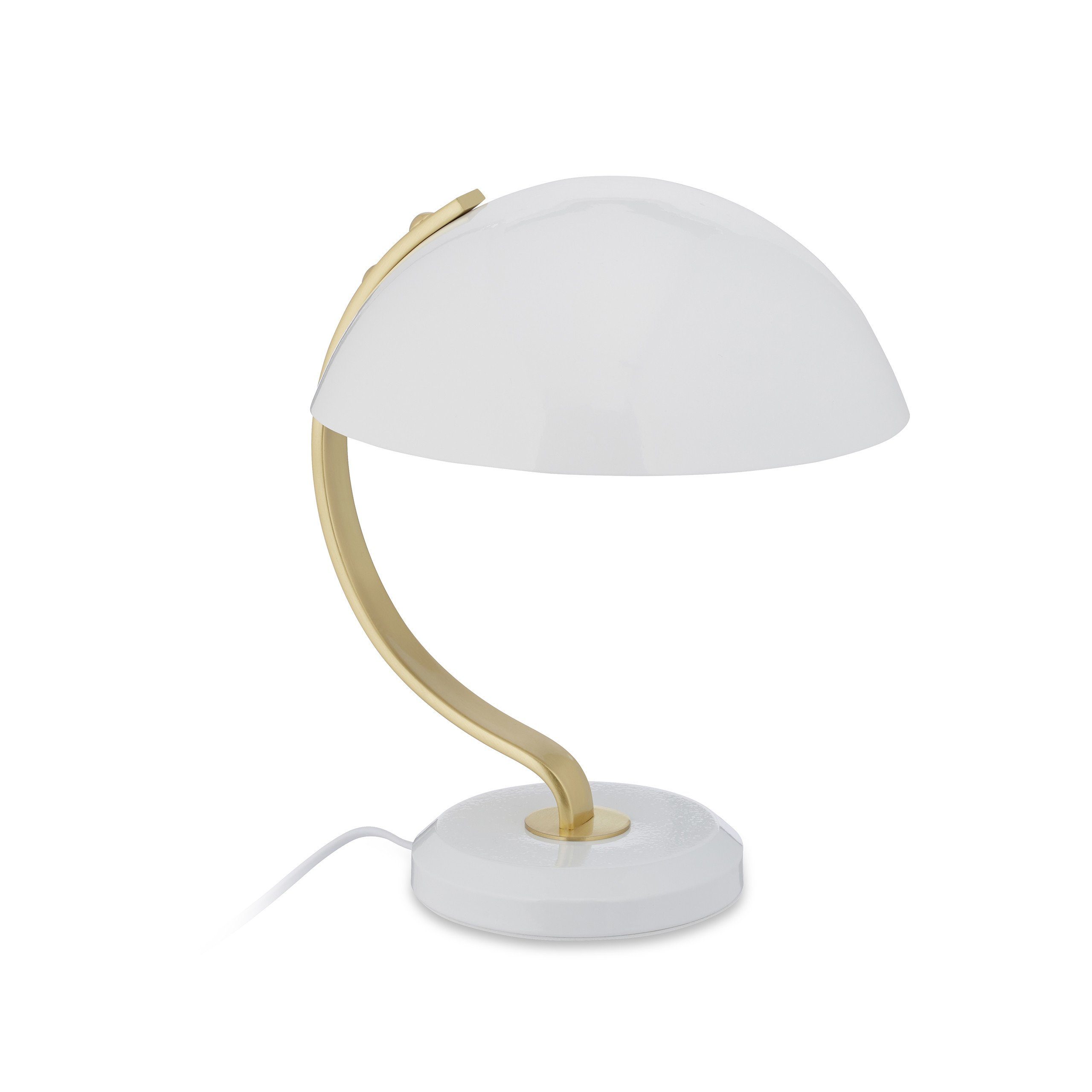 relaxdays Tischleuchte Weiße Tischlampe aus Metall | Tischlampen