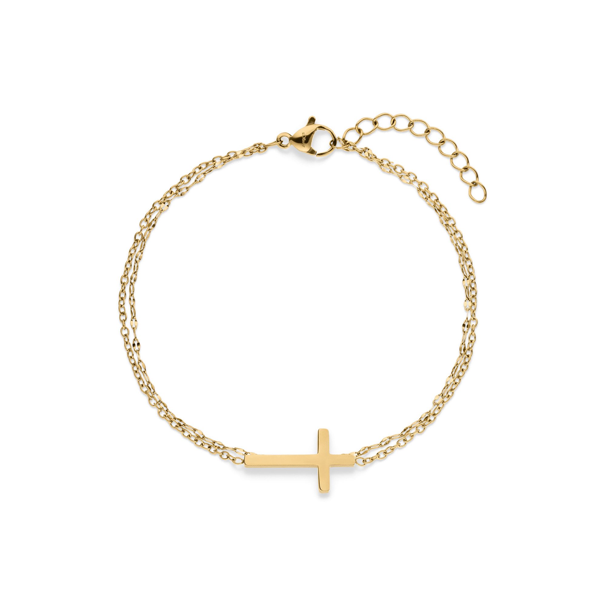 s.Oliver Armband Modern Cross, Kreuz-Optik