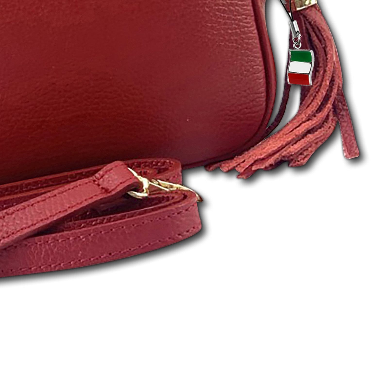 FLORENCE Umhängetasche Florence Umhängetasche Echtleder Tasche (Umhängetasche), Damen Umhängetasche Leder, rot ca. 21cm x ca. 16cm