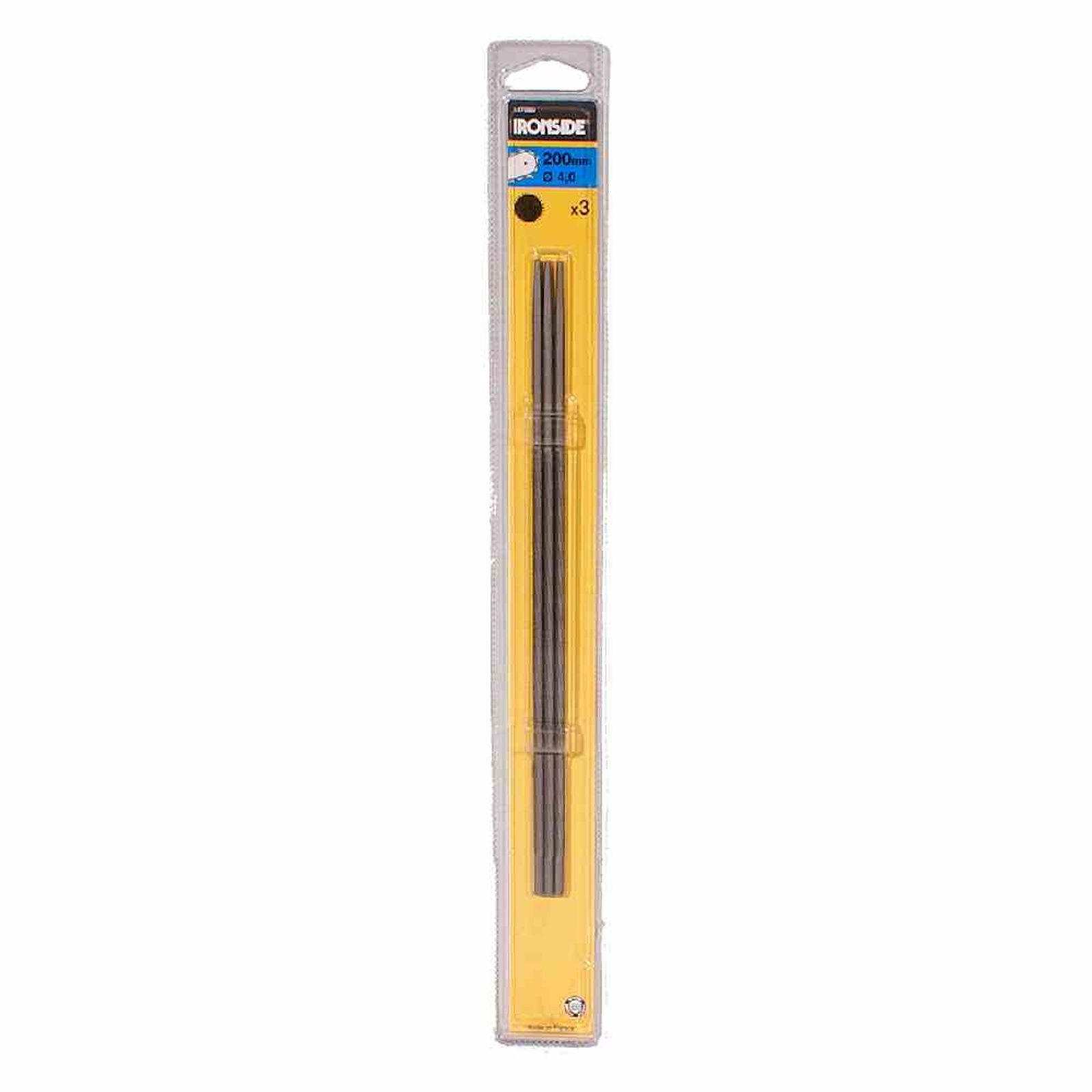 IRONSIDE Sägekettenschärfgerät Kettensägefeilen 200x4,8mm 3Stk Schleifen Feilen Schärfen Schärfgerät